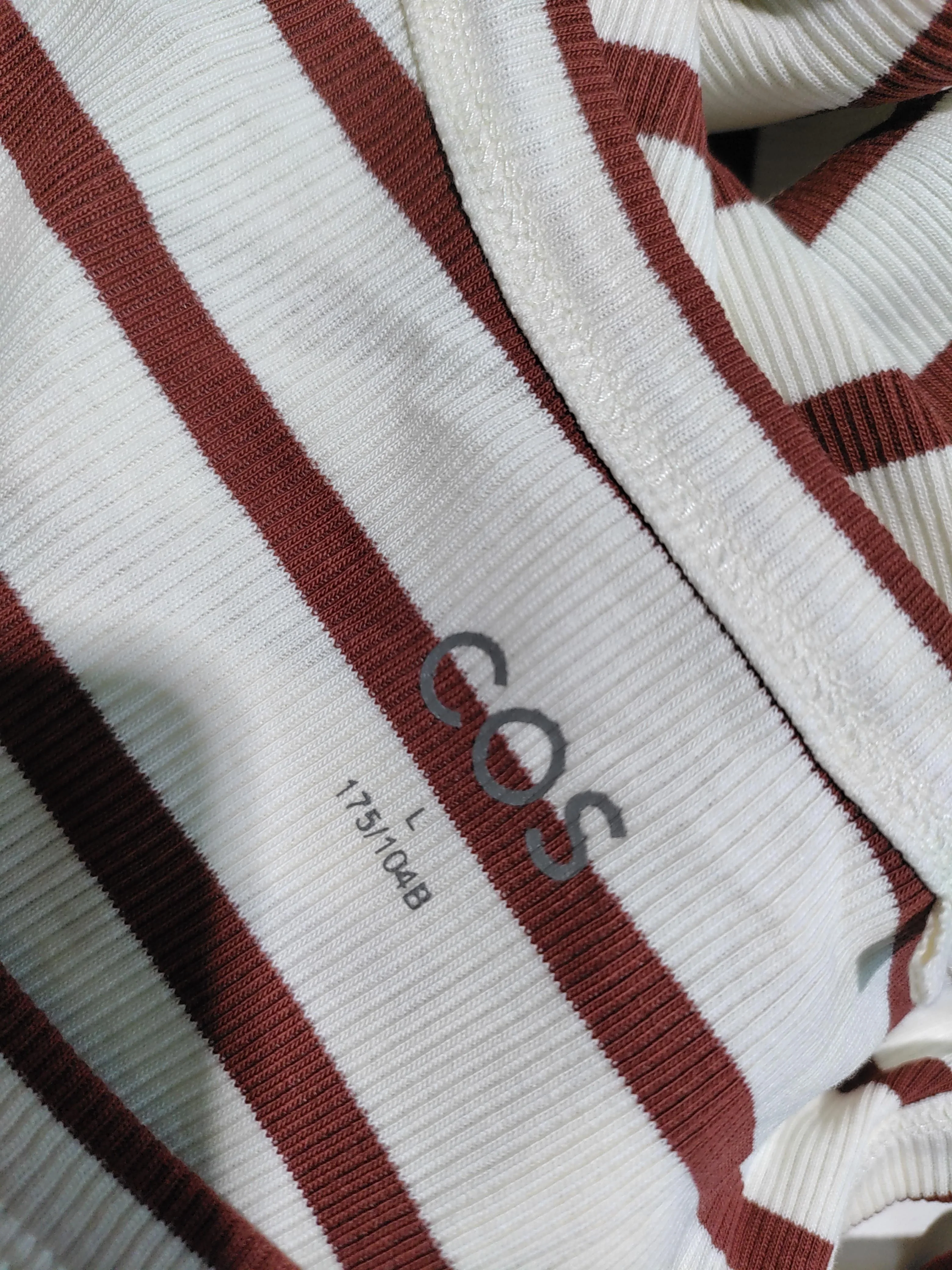 COS Women's T-Shirt L White Cotton with Elastane Basic - Image 5