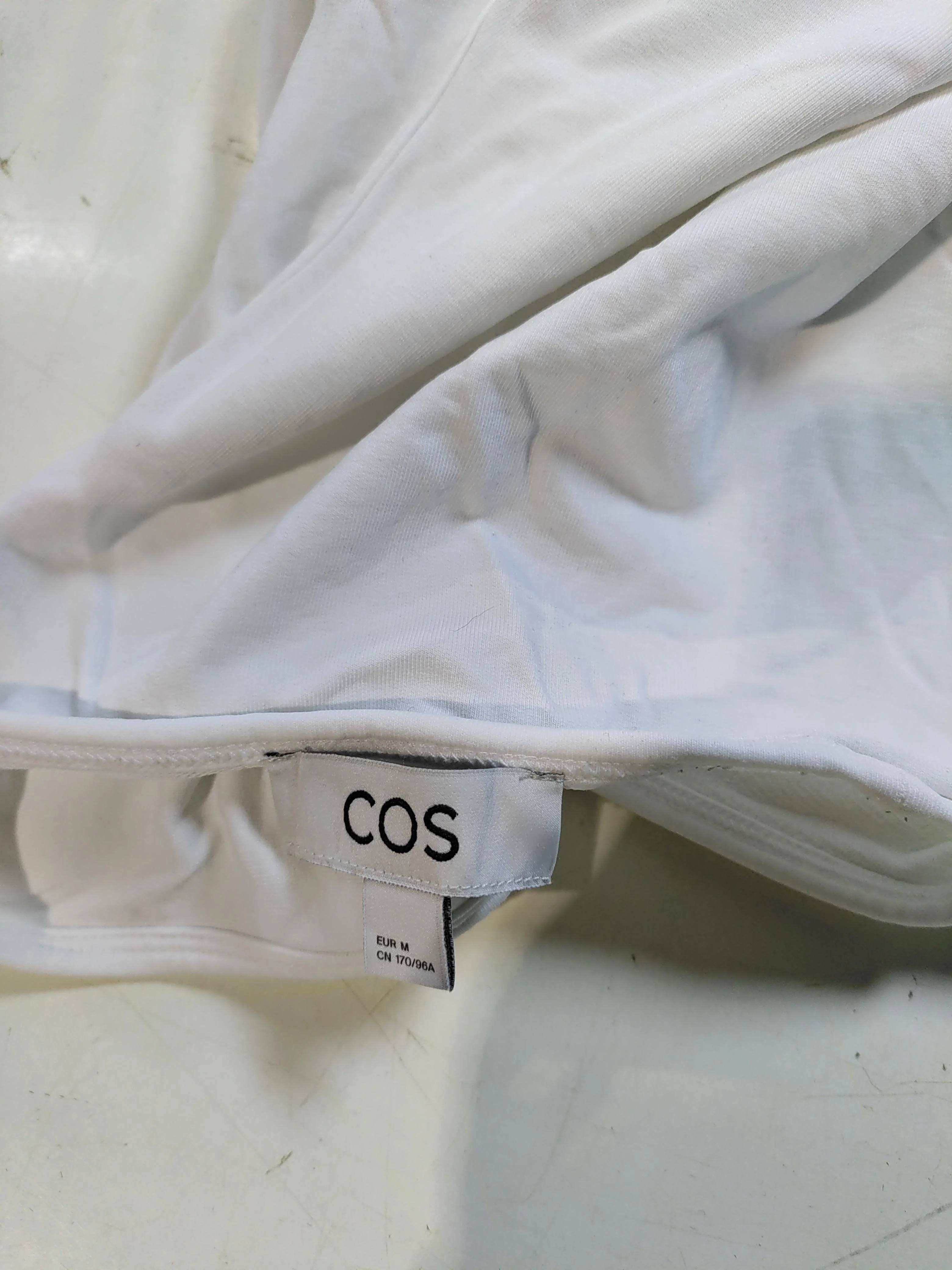 COS Women's T-Shirt M White Lyocell Modal with Elastane Basic - Image 5