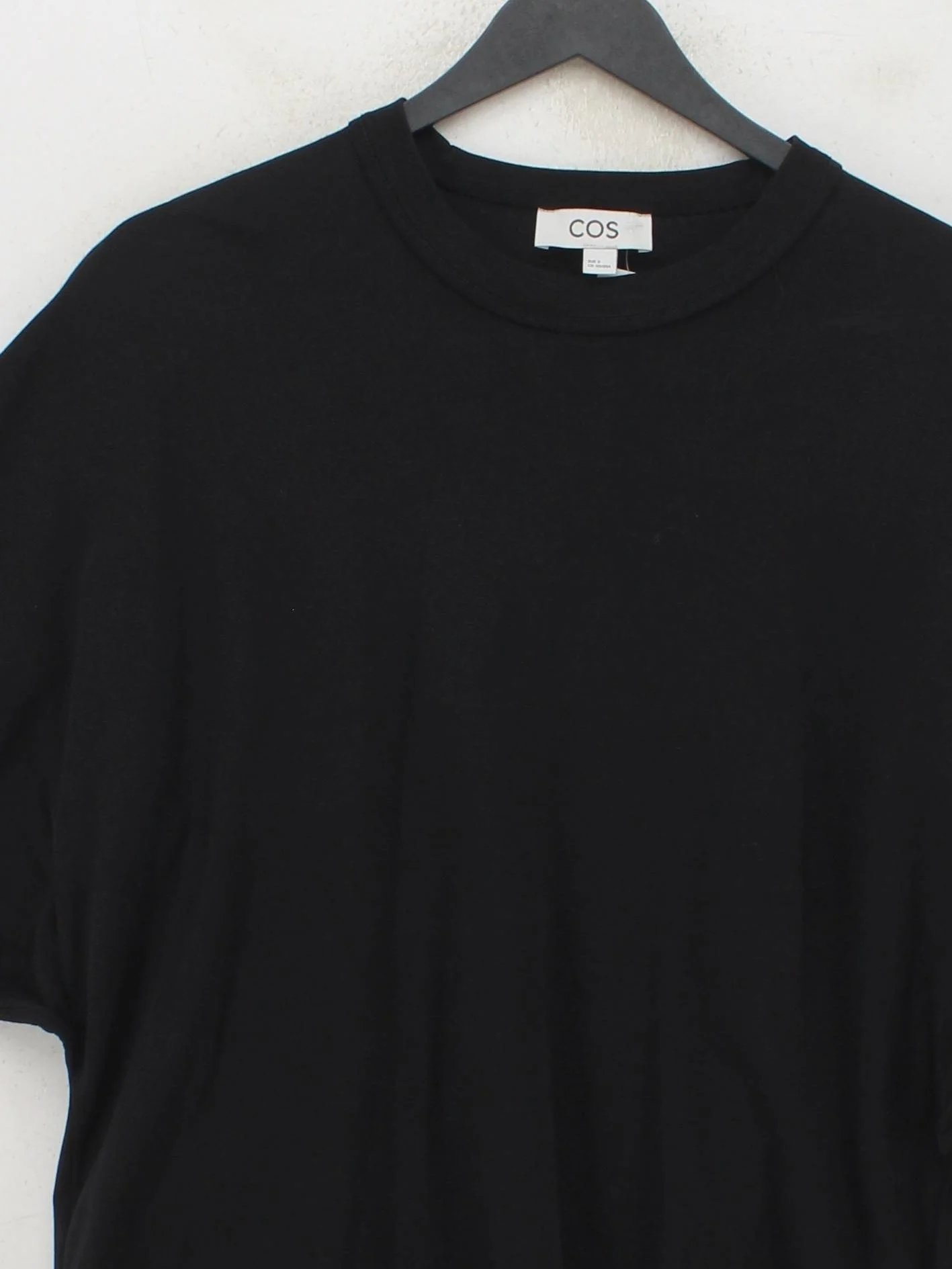 COS Women's T-Shirt S Black 100% Cotton Short Sleeve Round Neck Basic - Image 3