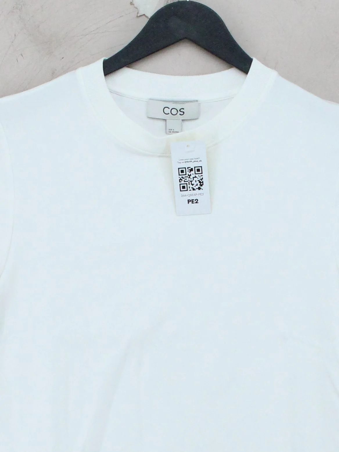 COS Women's T-Shirt S White 100% Cotton Short Sleeve Round Neck Basic - Image 3