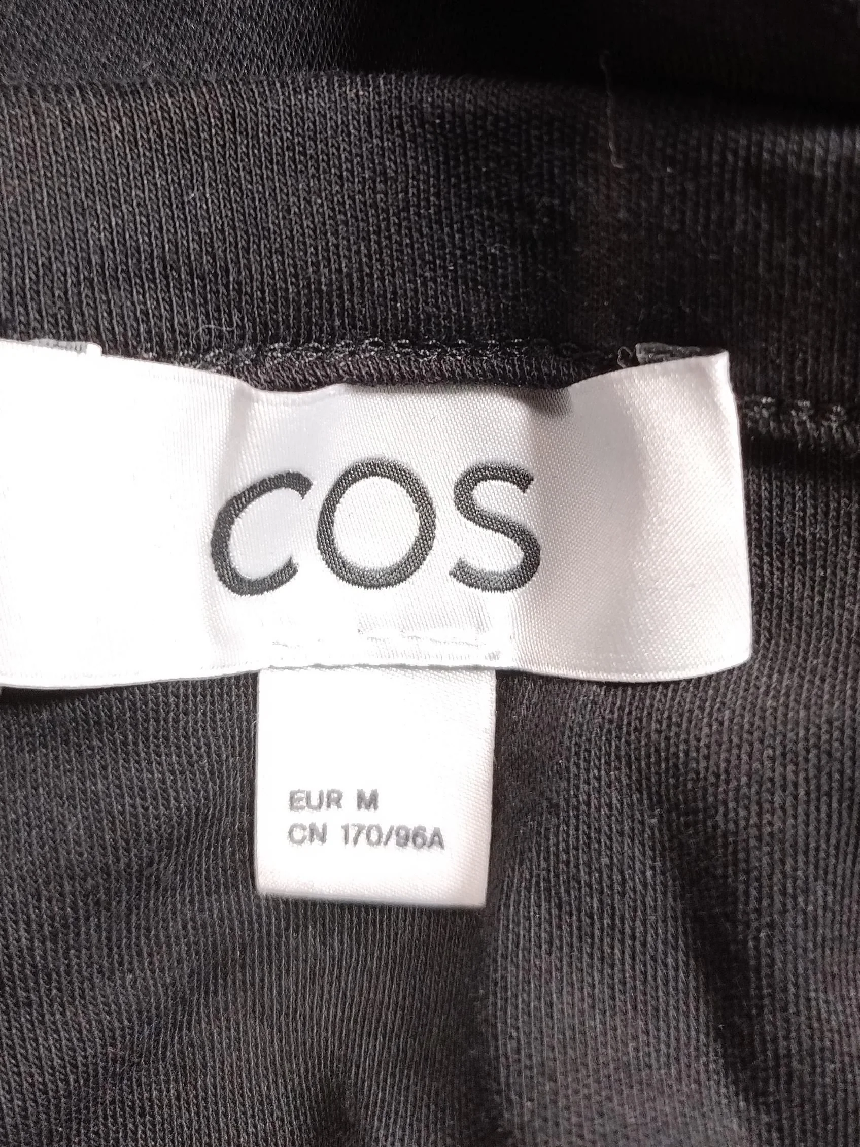 COS Women's Top M Black 100% Cotton Long Sleeve V-Neck Basic - Image 5