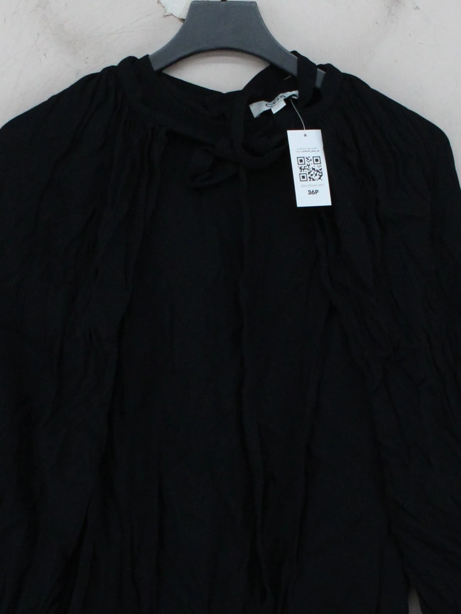 COS Women's Top M Black Viscose with Elastane Long Sleeve Round Neck Basic - Image 3
