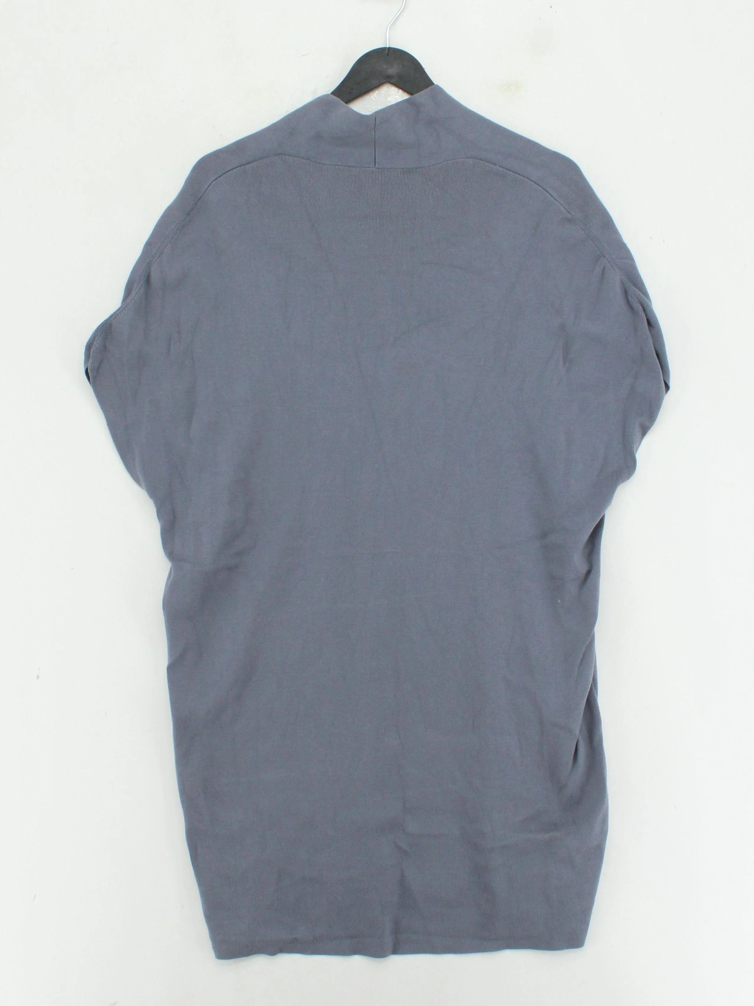 COS Women's Top M Grey 100% Cotton Short Sleeve V-Neck Tunic - Image 2