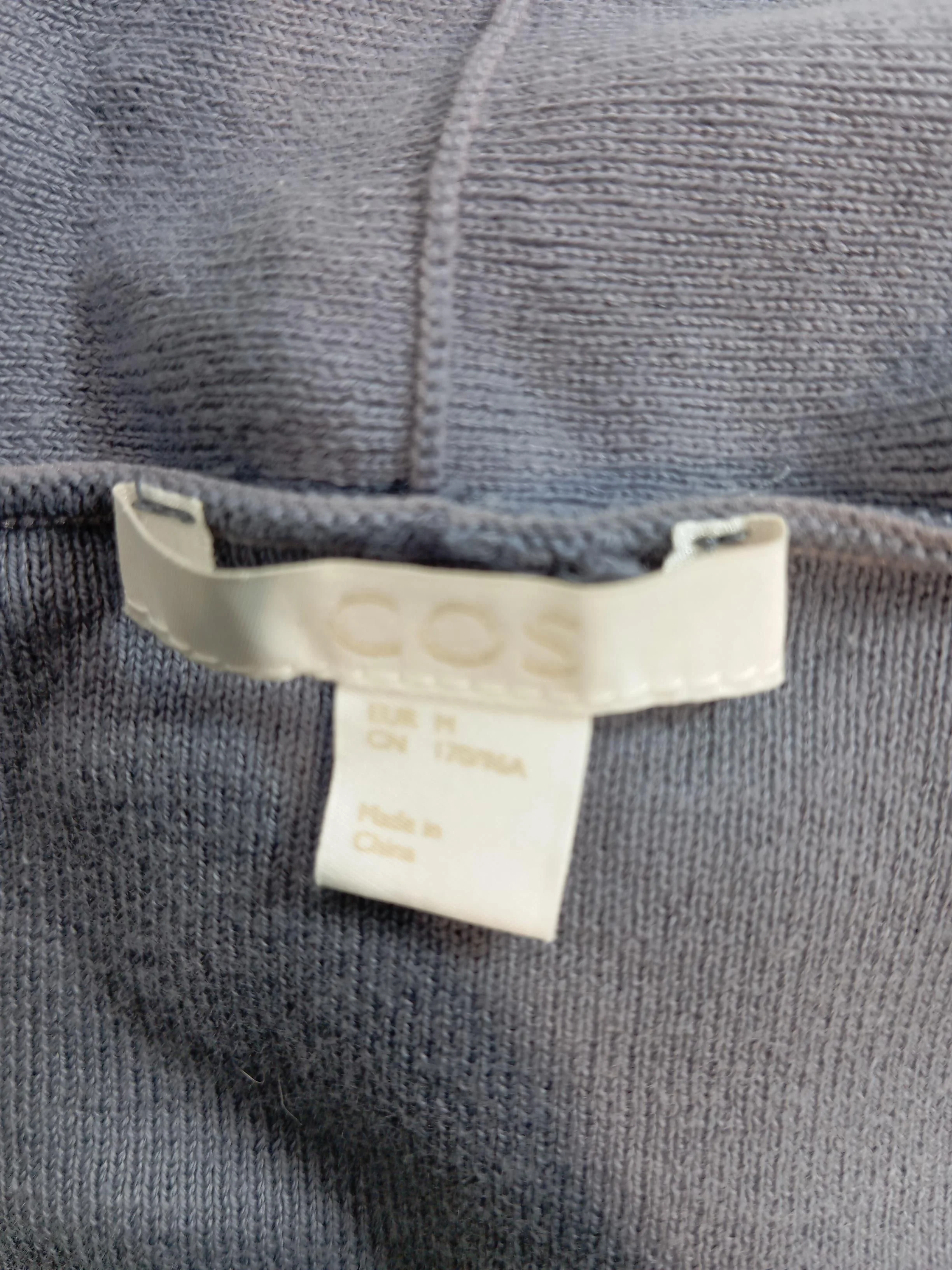 COS Women's Top M Grey 100% Cotton Short Sleeve V-Neck Tunic - Image 5