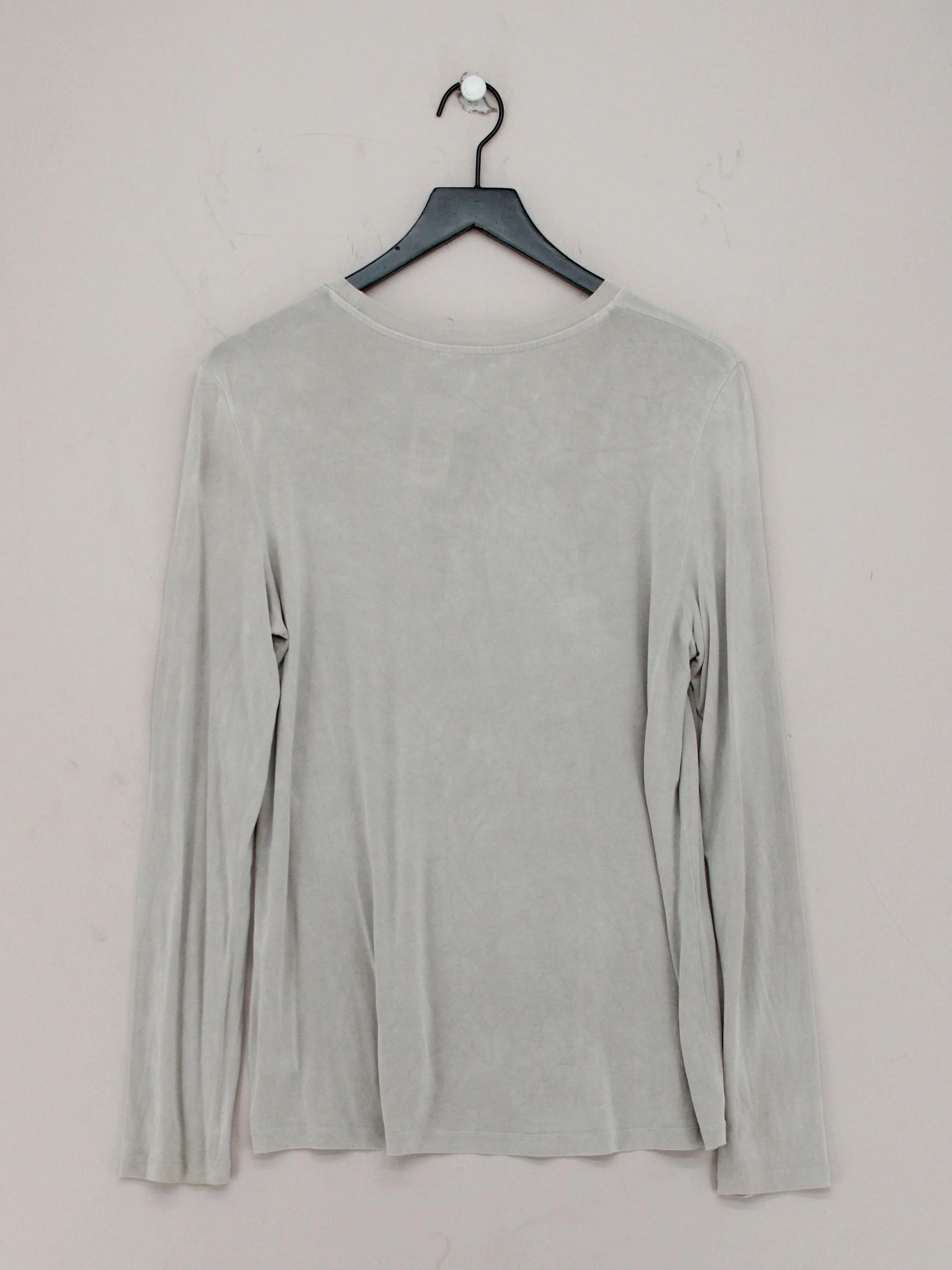 COS Women's Top M Grey Other with Elastane Long Sleeve Round Neck Basic - Image 2