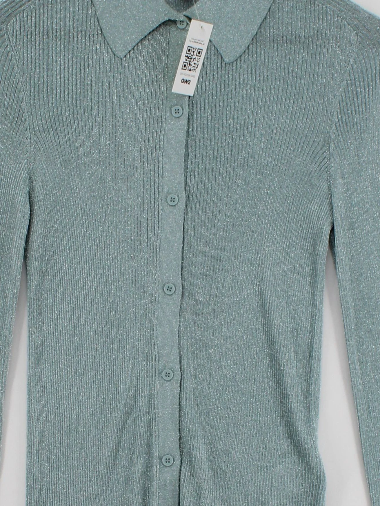 COS Women's Top S Blue Viscose with Other Long Sleeve Collared Basic - Image 3