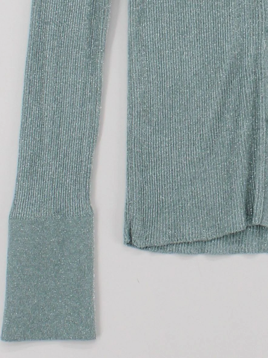 COS Women's Top S Blue Viscose with Other Long Sleeve Collared Basic - Image 4