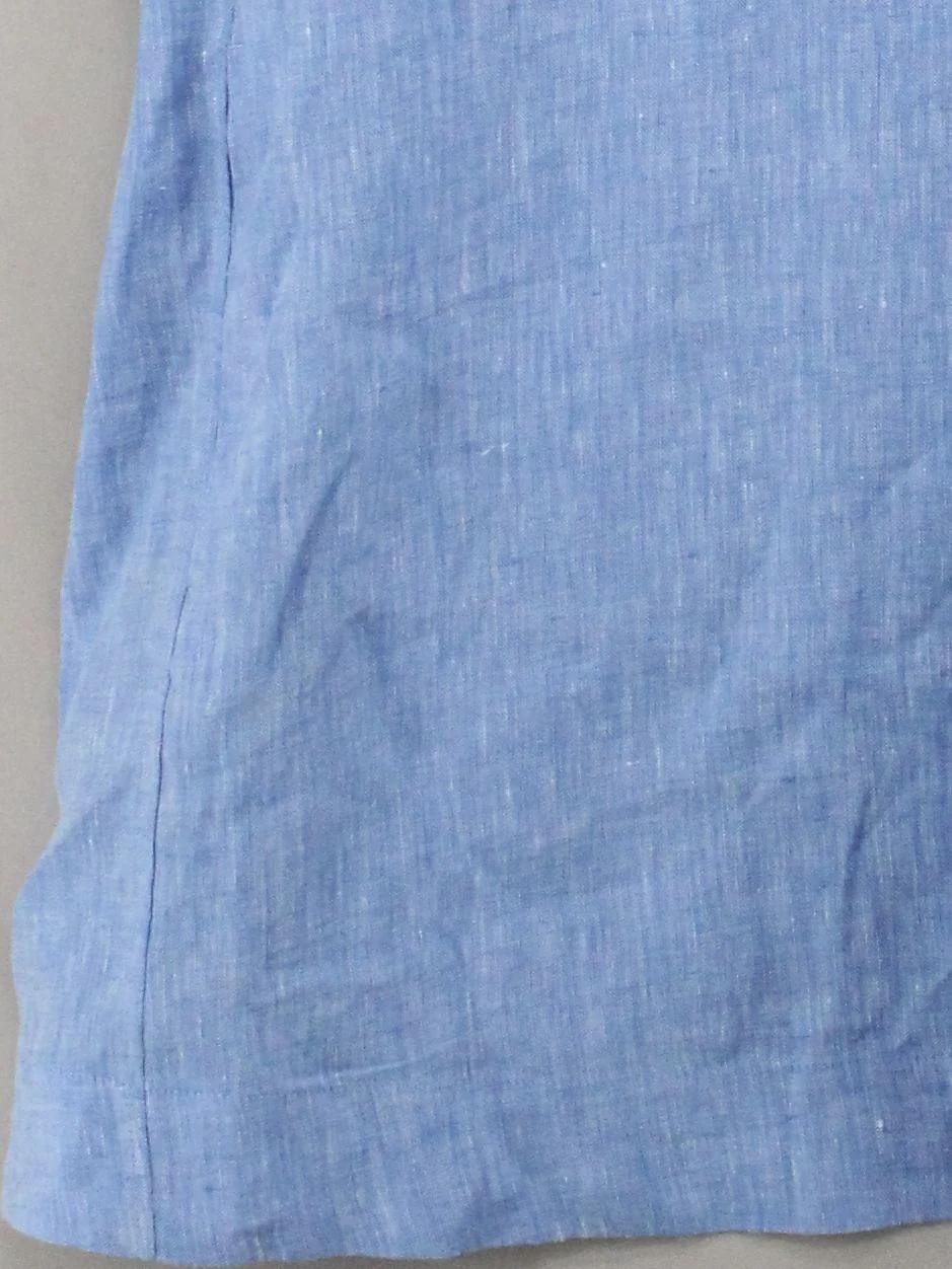 COS Women's Top UK 10 Blue 100% Linen Sleeveless Round Neck Basic - Image 4