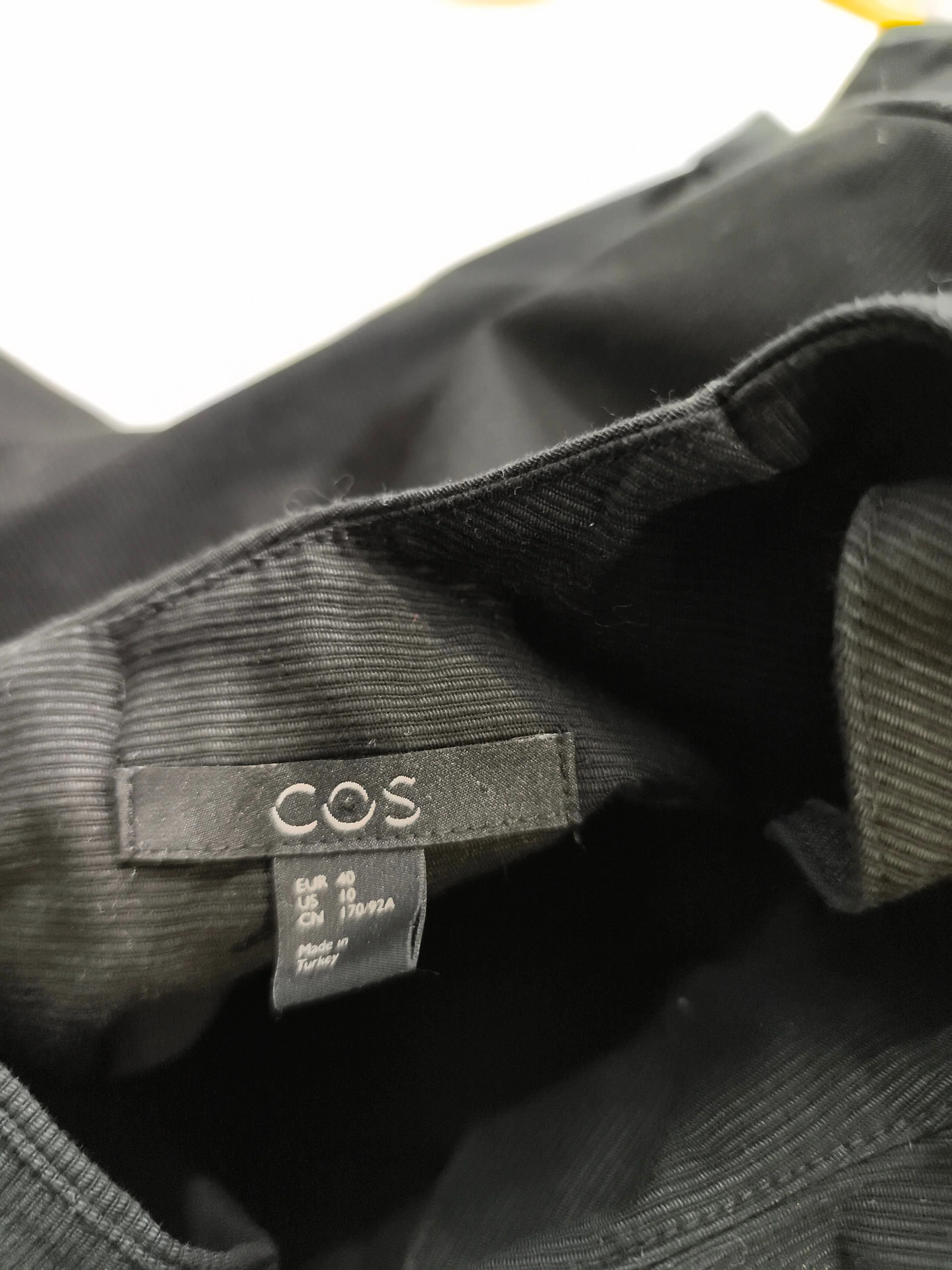 COS Women's Top UK 12 Black 100% Cotton Short Sleeve Round Neck Basic - Image 5