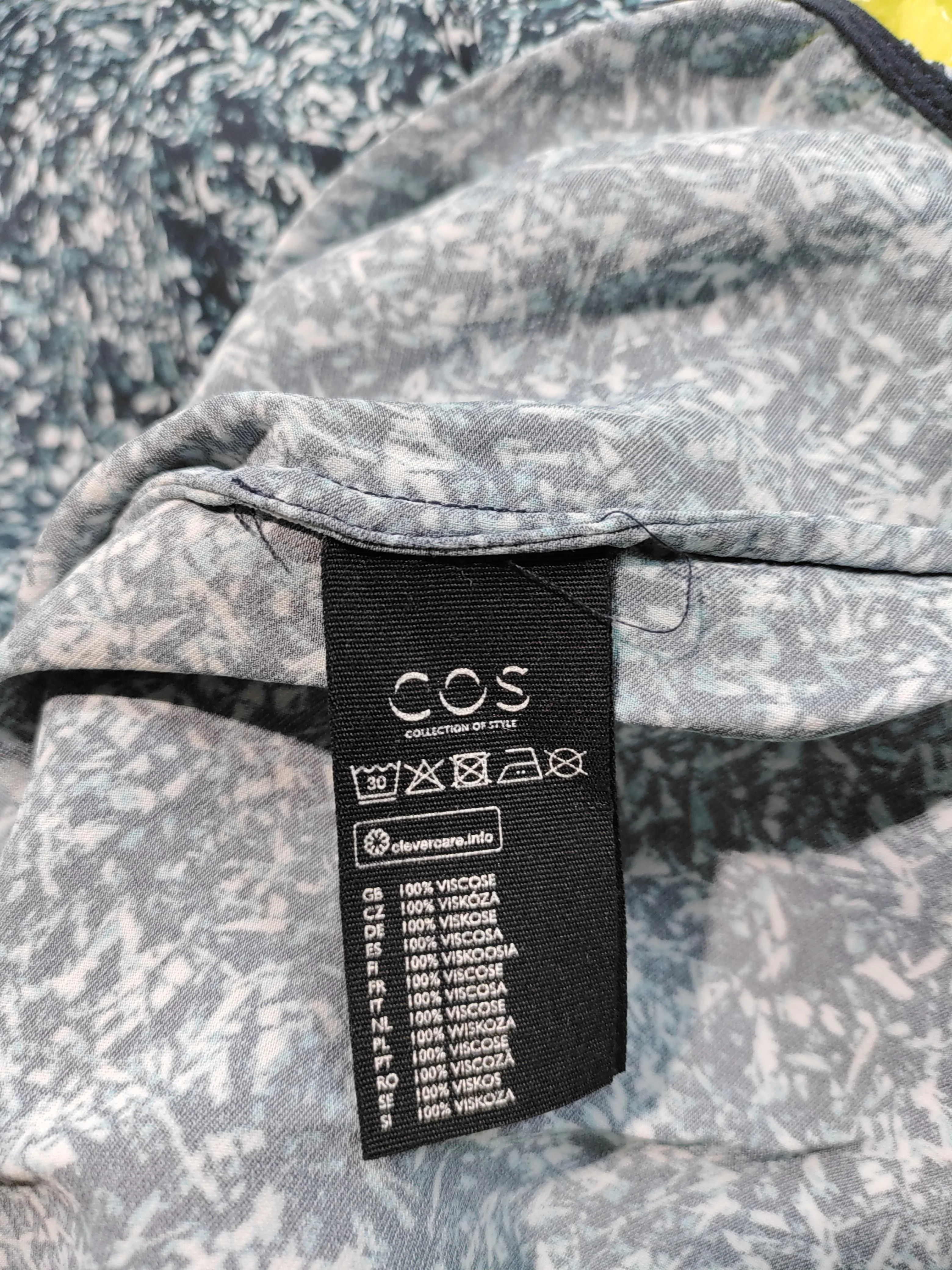 COS Women's Top UK 12 Multi 100% Viscose Long Sleeve Round Neck Basic - Image 6