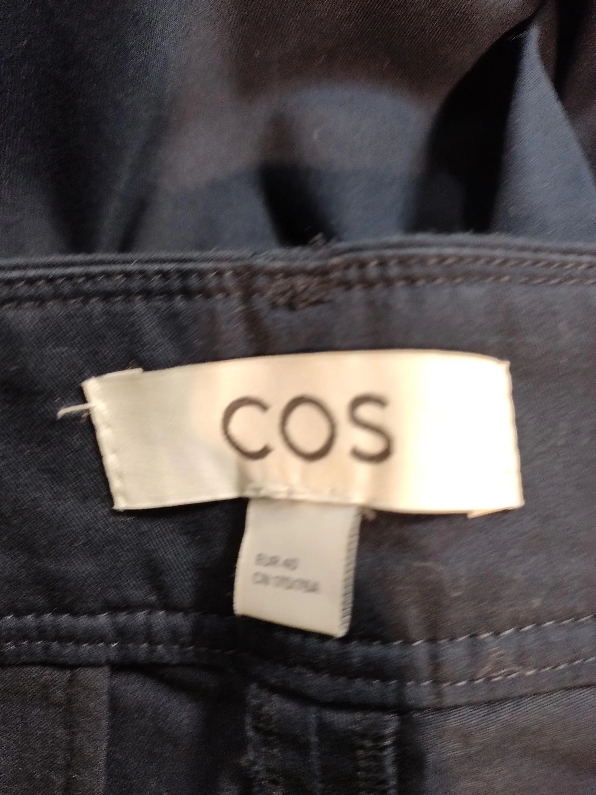 COS Women's Trousers UK 12 Blue Cotton with Elastane Straight Chino - Image 6
