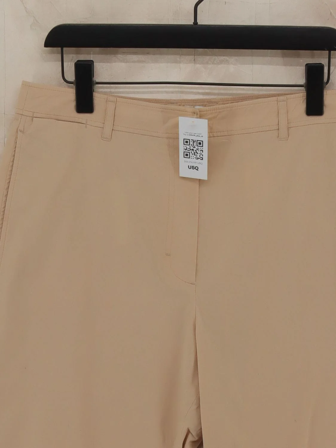 COS Women's Trousers UK 12 Cream Cotton with Elastane Straight Cropped - Image 3