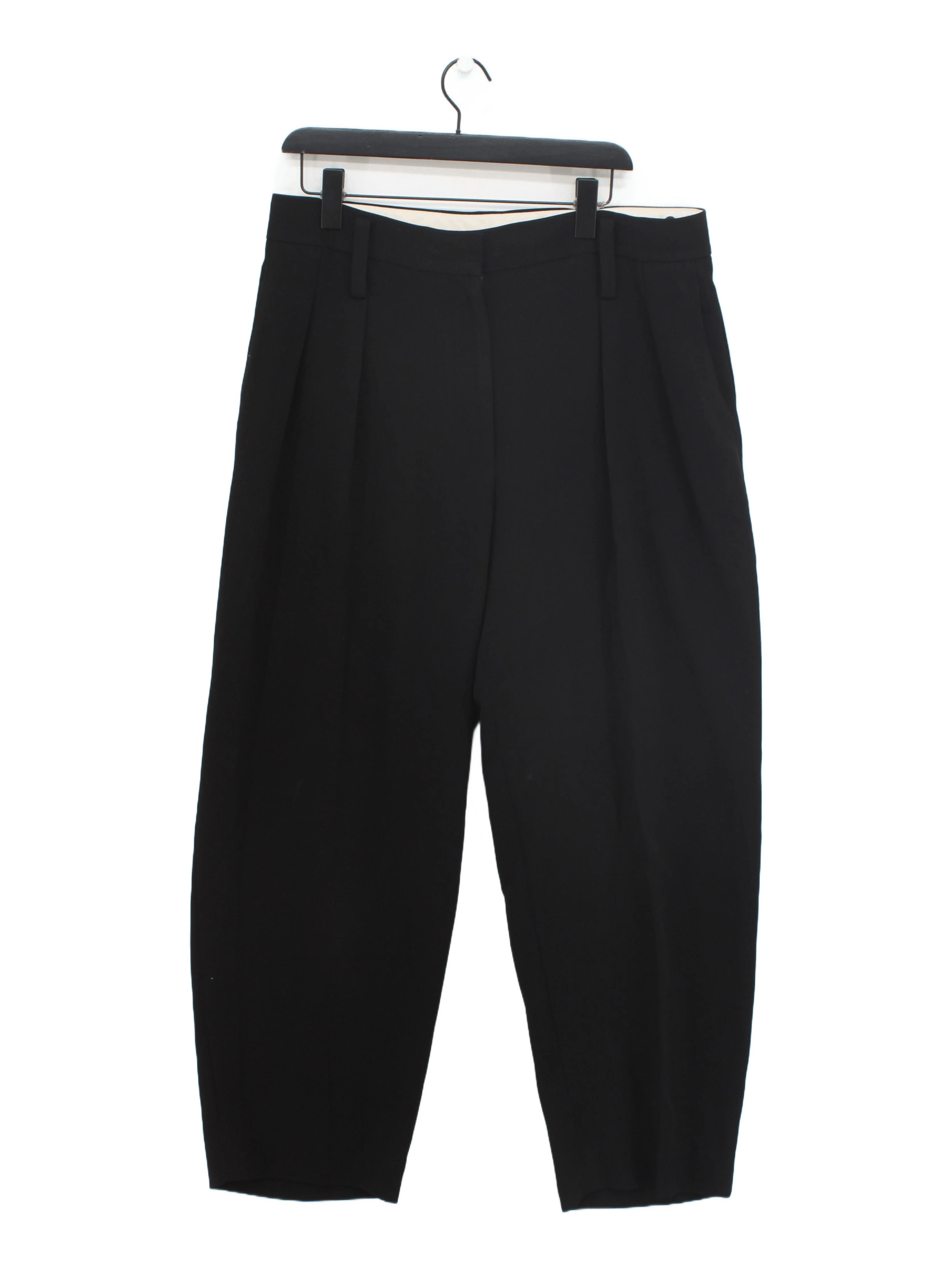 COS Women's Trousers UK 16 Black Acetate with Polyester Tapered Chino