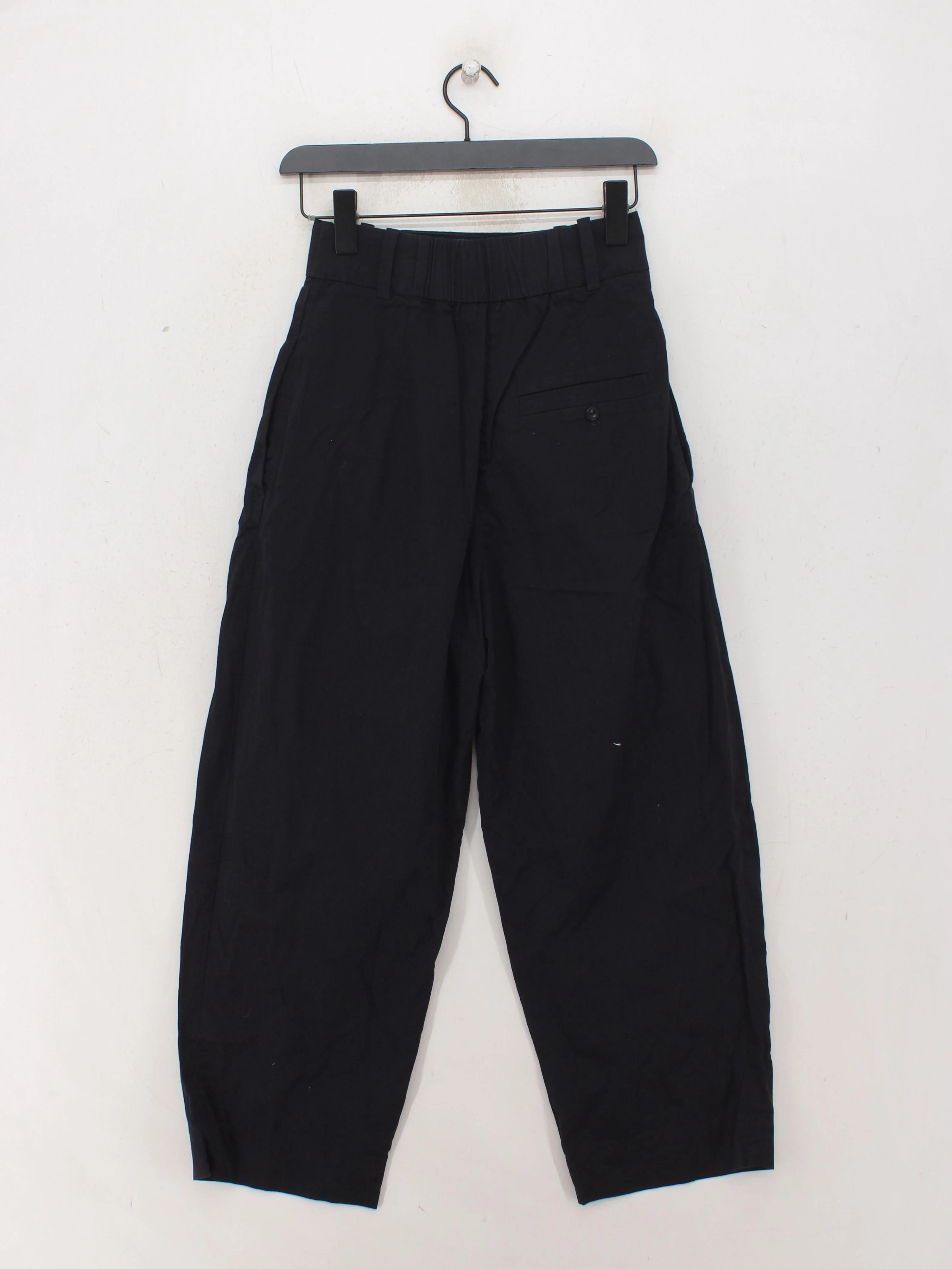 COS Women's Trousers UK 4 Black 100% Cotton Wide-Leg Cropped - Image 2