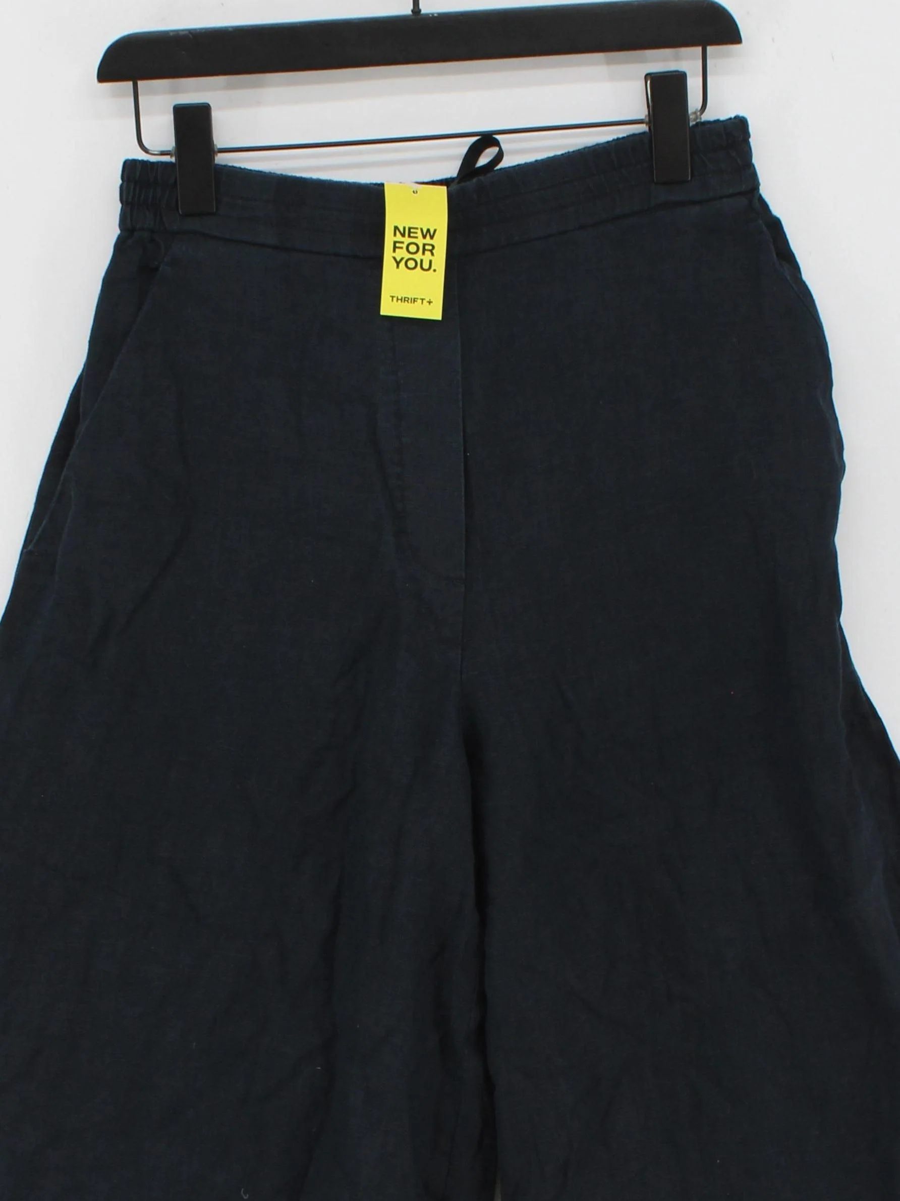 COS Women's Trousers UK 8 Blue 100% Linen Wide-Leg Cropped - Image 3