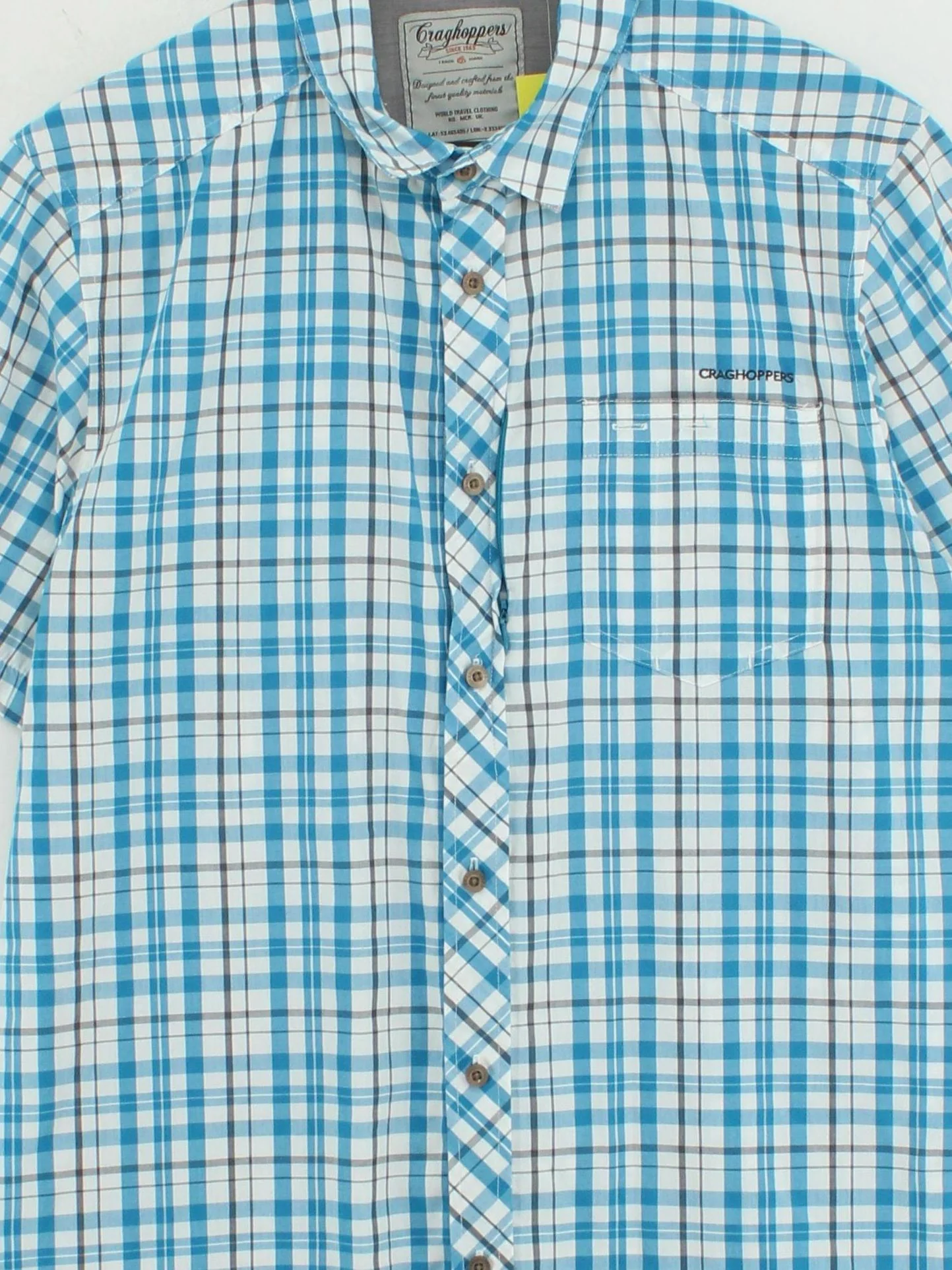 Craghoppers Men's Shirt L Blue Checkered Cotton with Polyester Basic - Image 3