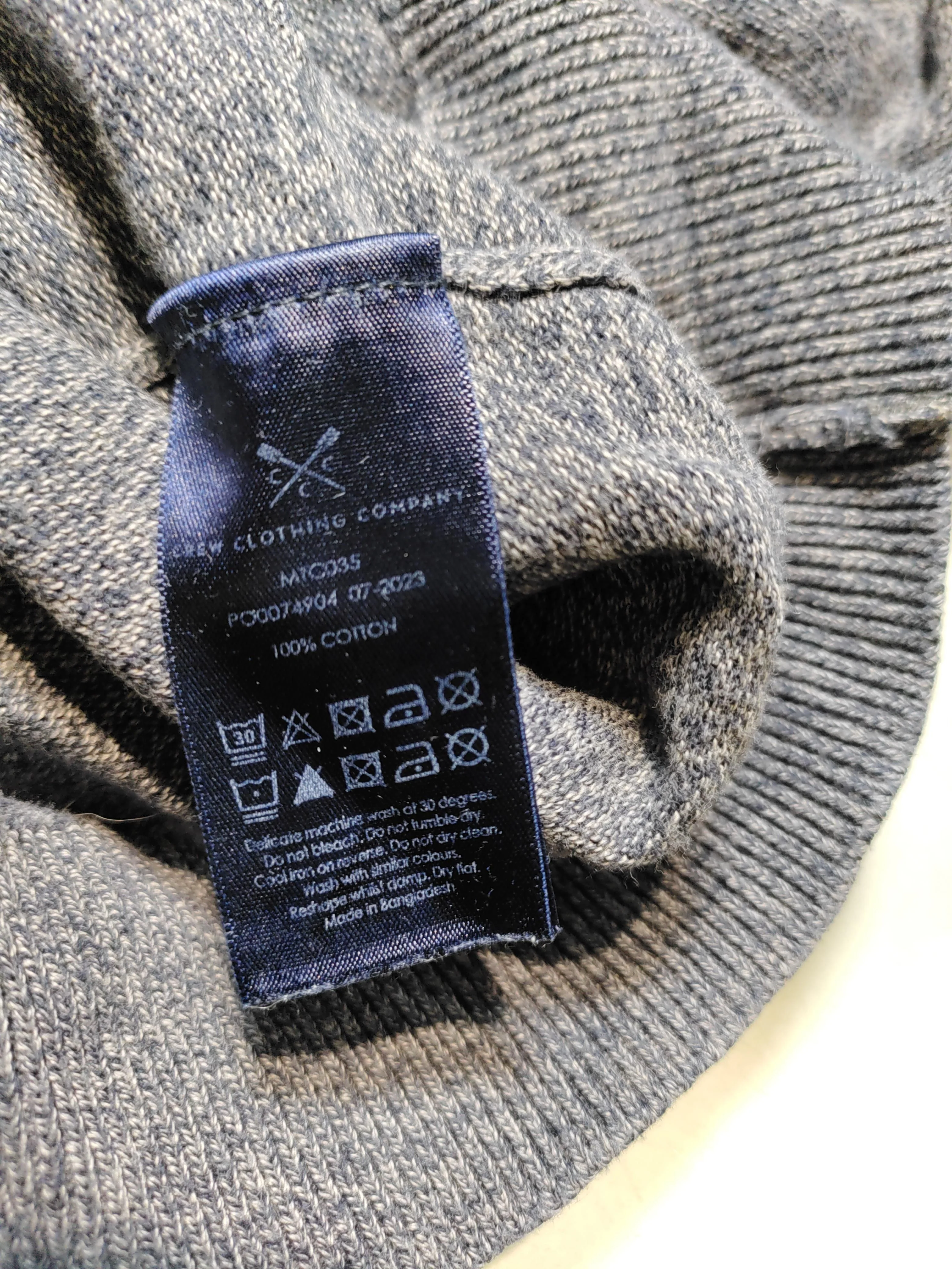 Crew Clothing Company Men's Jumper S Grey 100% Cotton Crew Neck Pullover - Image 6