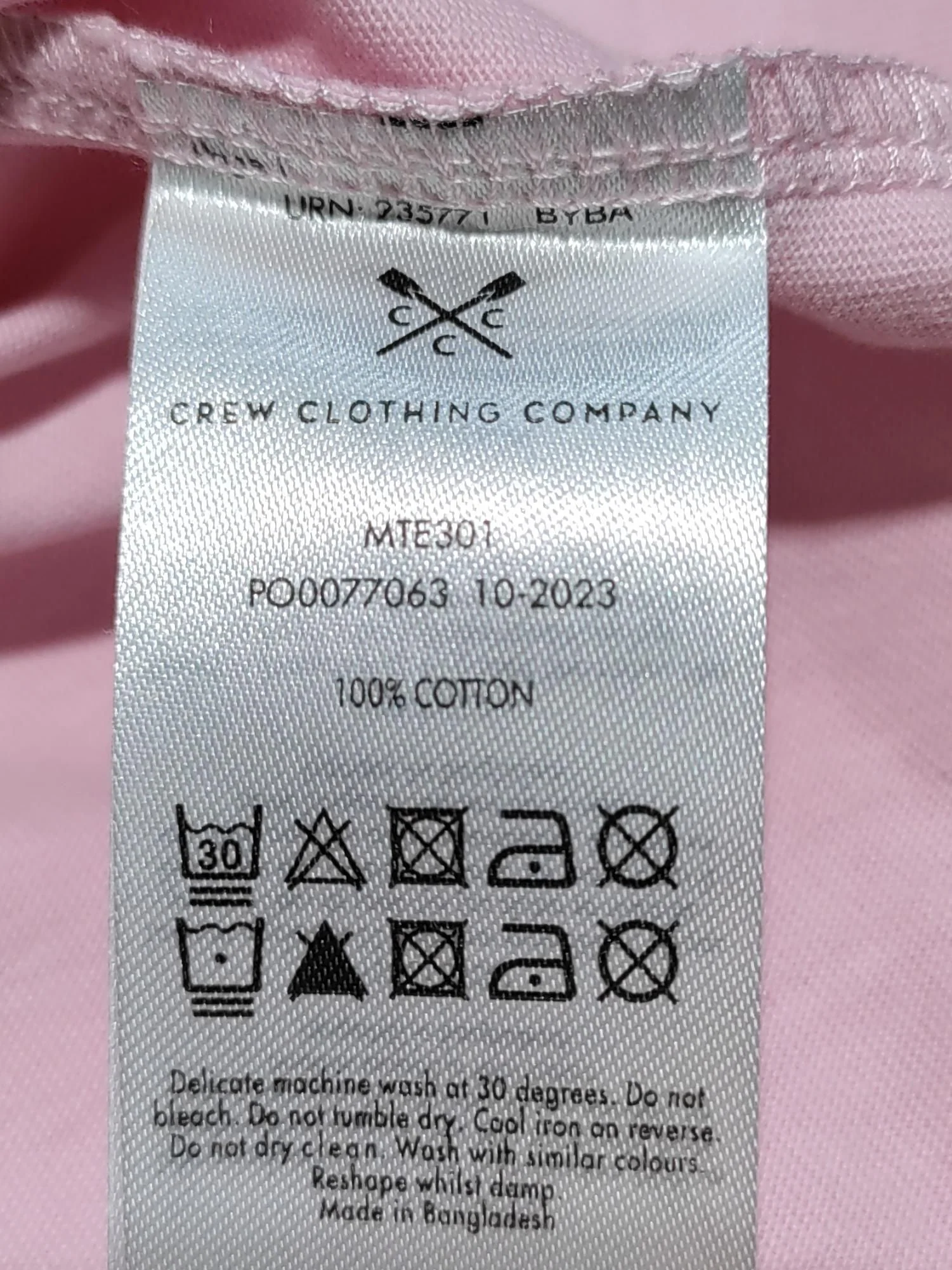 Crew Clothing Company Men's T-Shirt XL Pink 100% Cotton Basic - Image 6