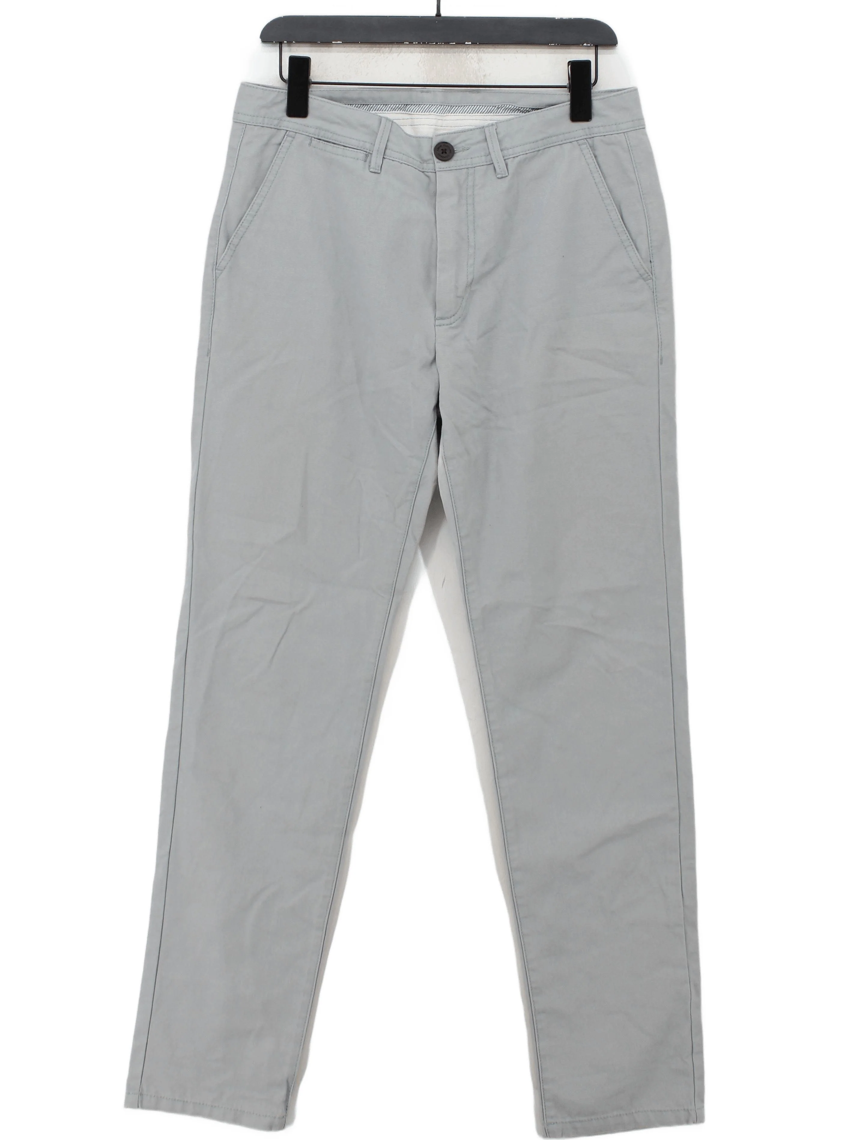 Crew Clothing Company Men's Trousers W 32 in Grey 100% Cotton Chino