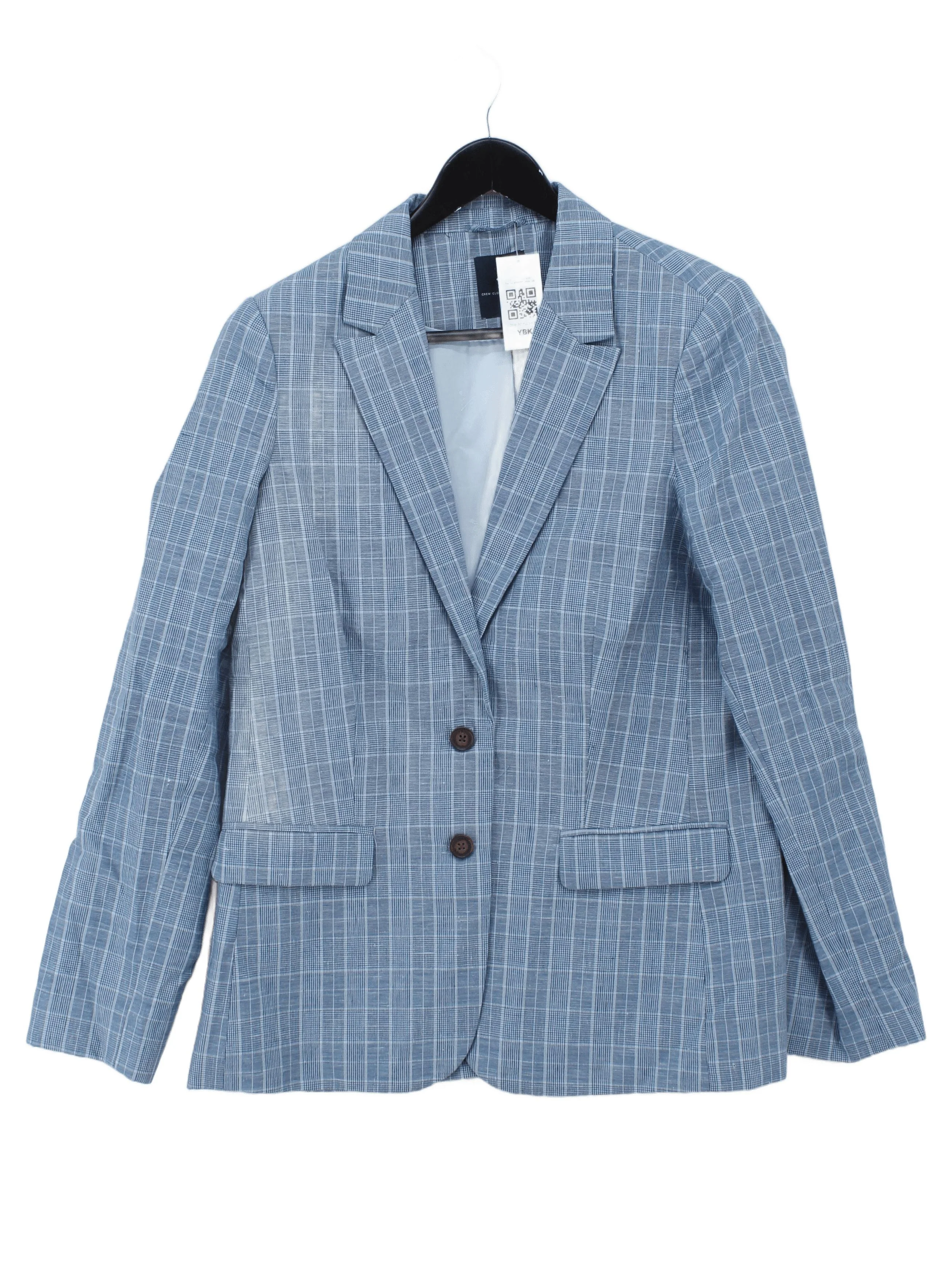 Crew Clothing Company Women's Blazer UK 12 Blue Linen with Cotton Overcoat