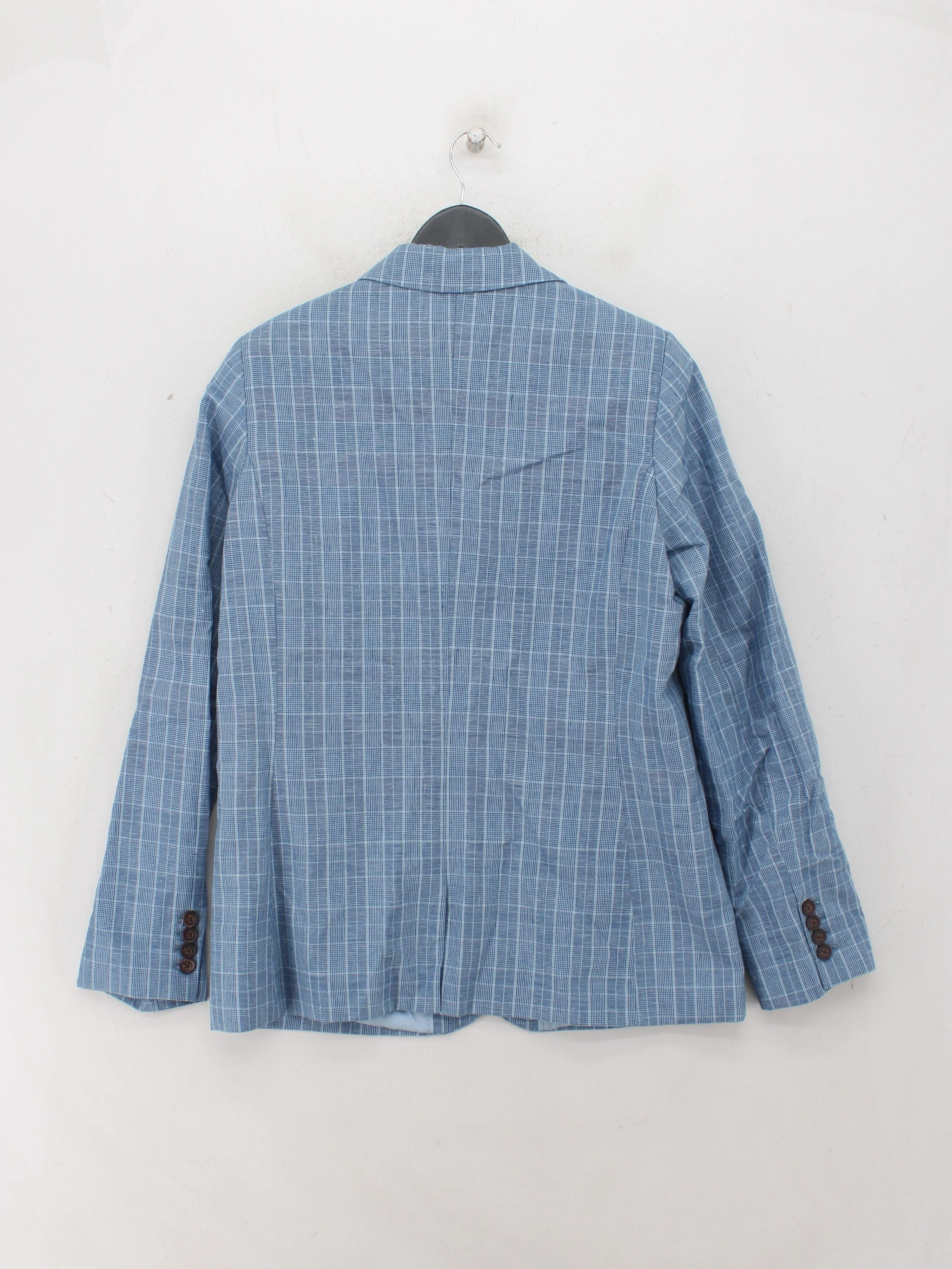 Crew Clothing Company Women's Blazer UK 12 Blue Linen with Cotton Overcoat - Image 2