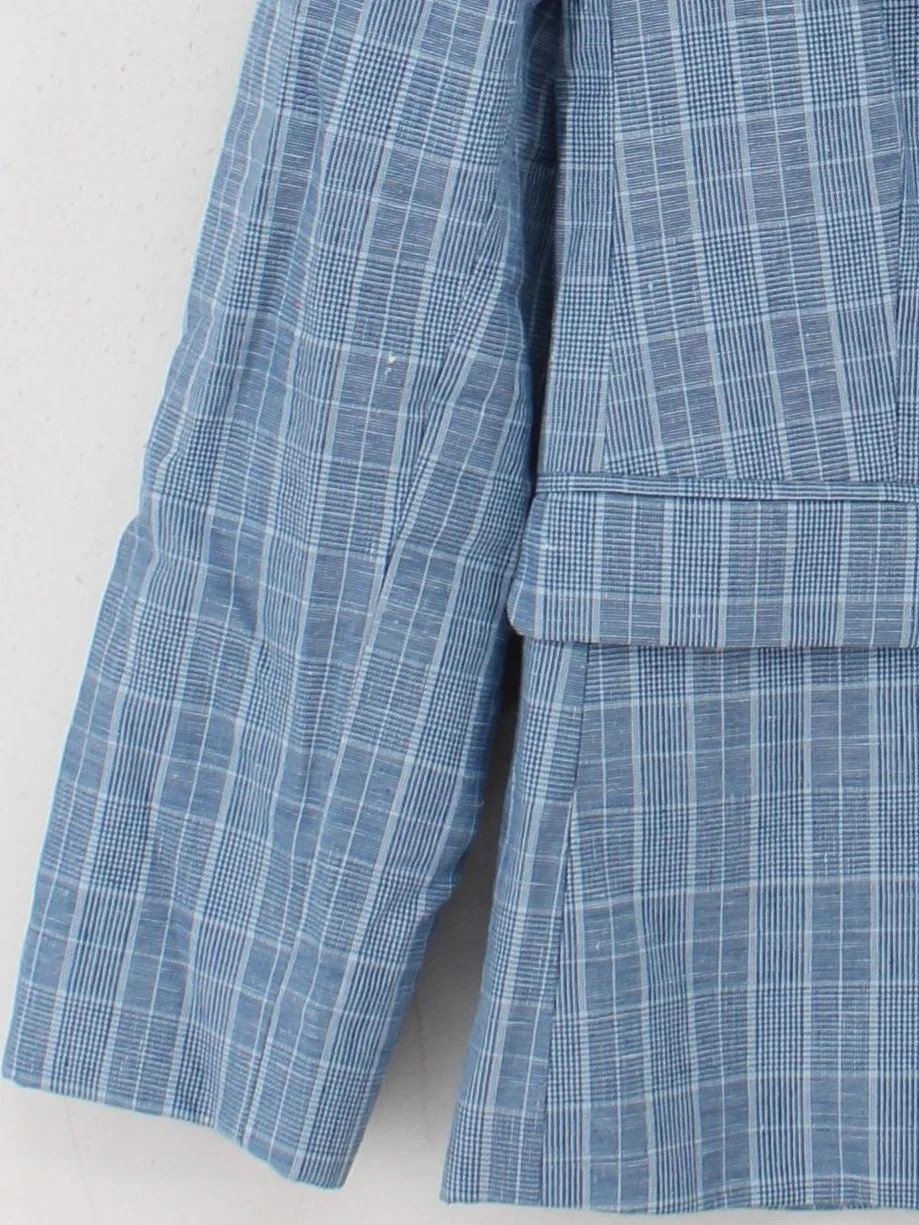 Crew Clothing Company Women's Blazer UK 12 Blue Linen with Cotton Overcoat - Image 4
