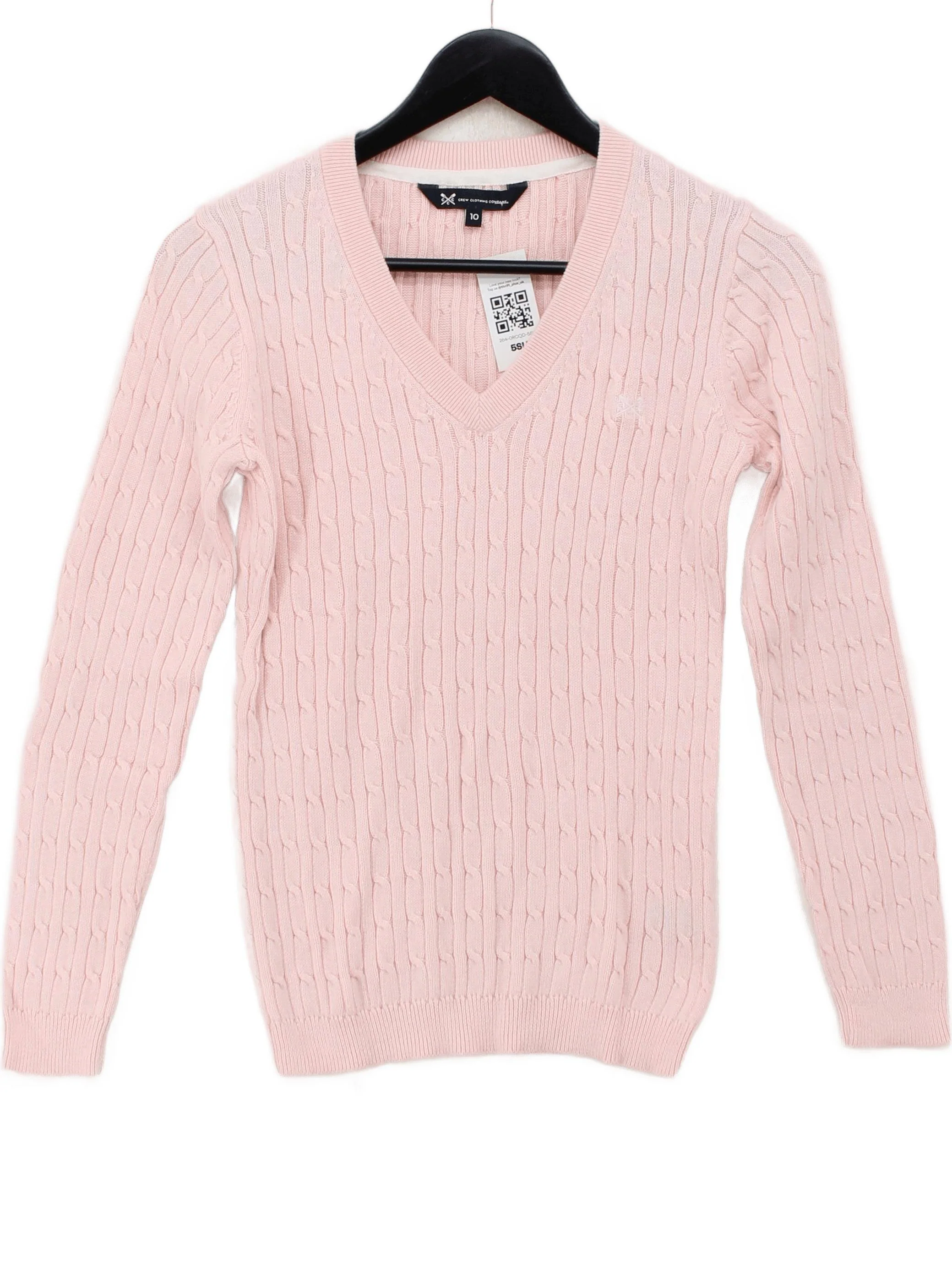 Crew Clothing Company Women's Jumper UK 10 Pink Cotton with Cashmere Pullover