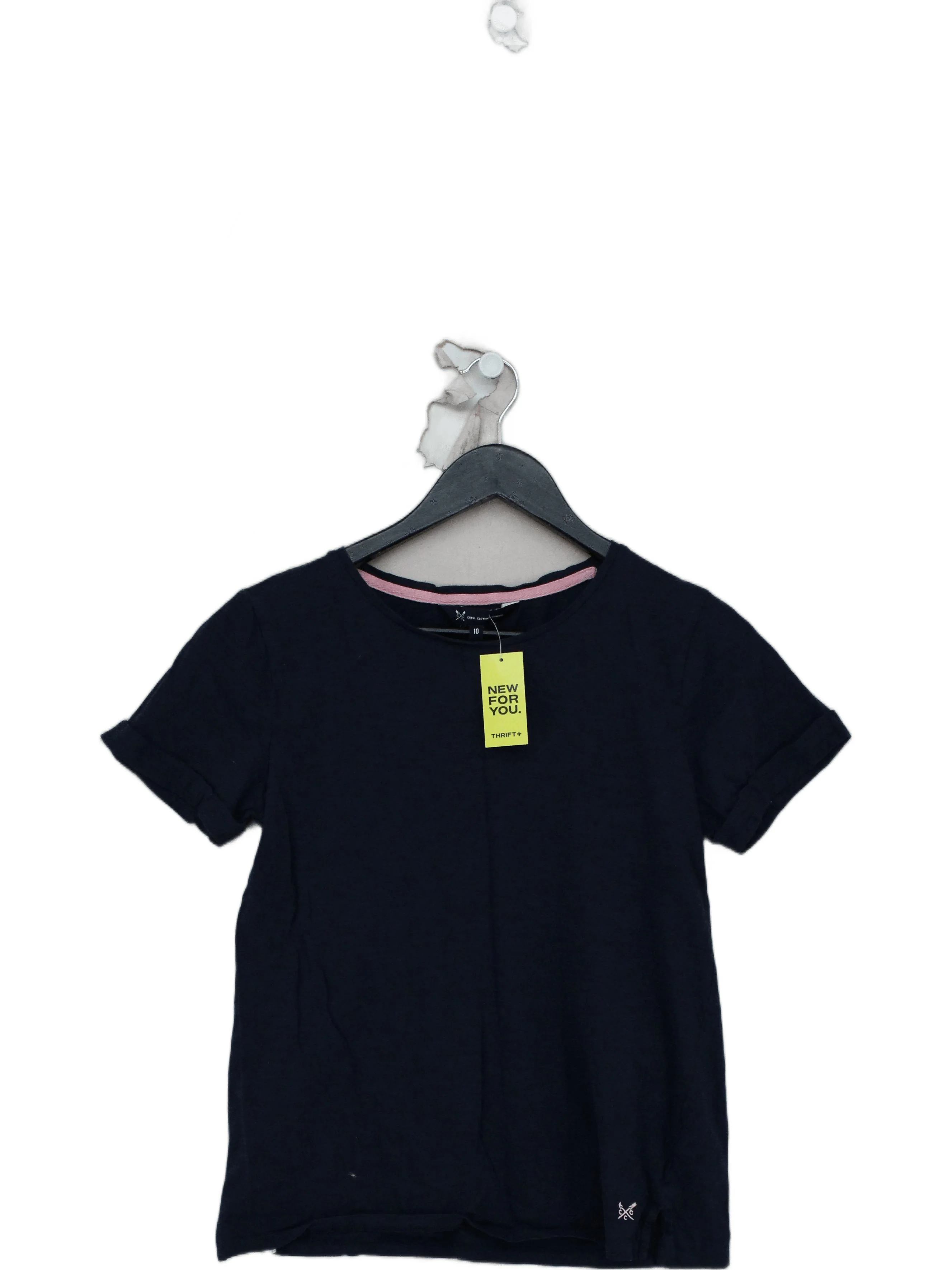 Crew Clothing Company Women's T-Shirt UK 10 Blue 100% Cotton Basic