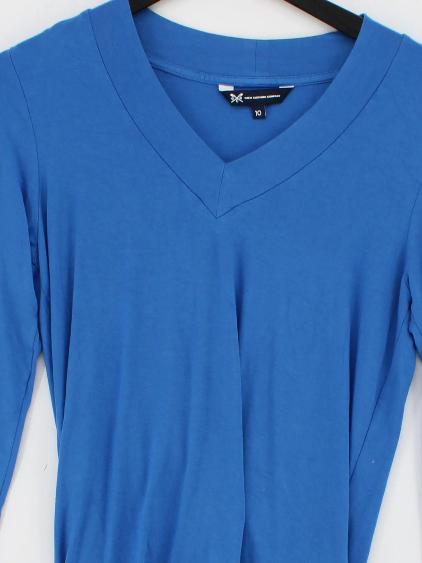 Crew Clothing Company Women's Top UK 10 Blue Viscose with Elastane Basic - Image 3