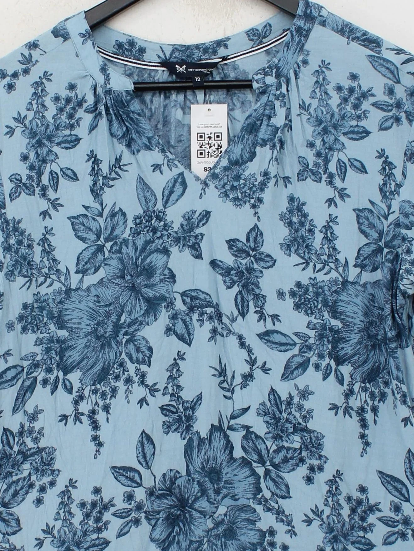 Crew Clothing Company Women's Top UK 12 Blue 100% Viscose Basic - Image 3
