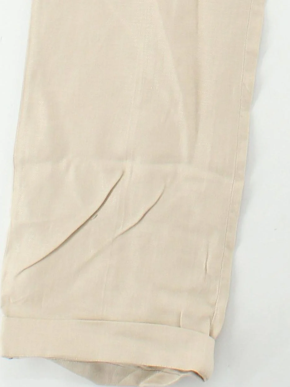 Crew Clothing Company Women's Trousers UK 12 Cream 100% Linen Straight Chino - Image 4