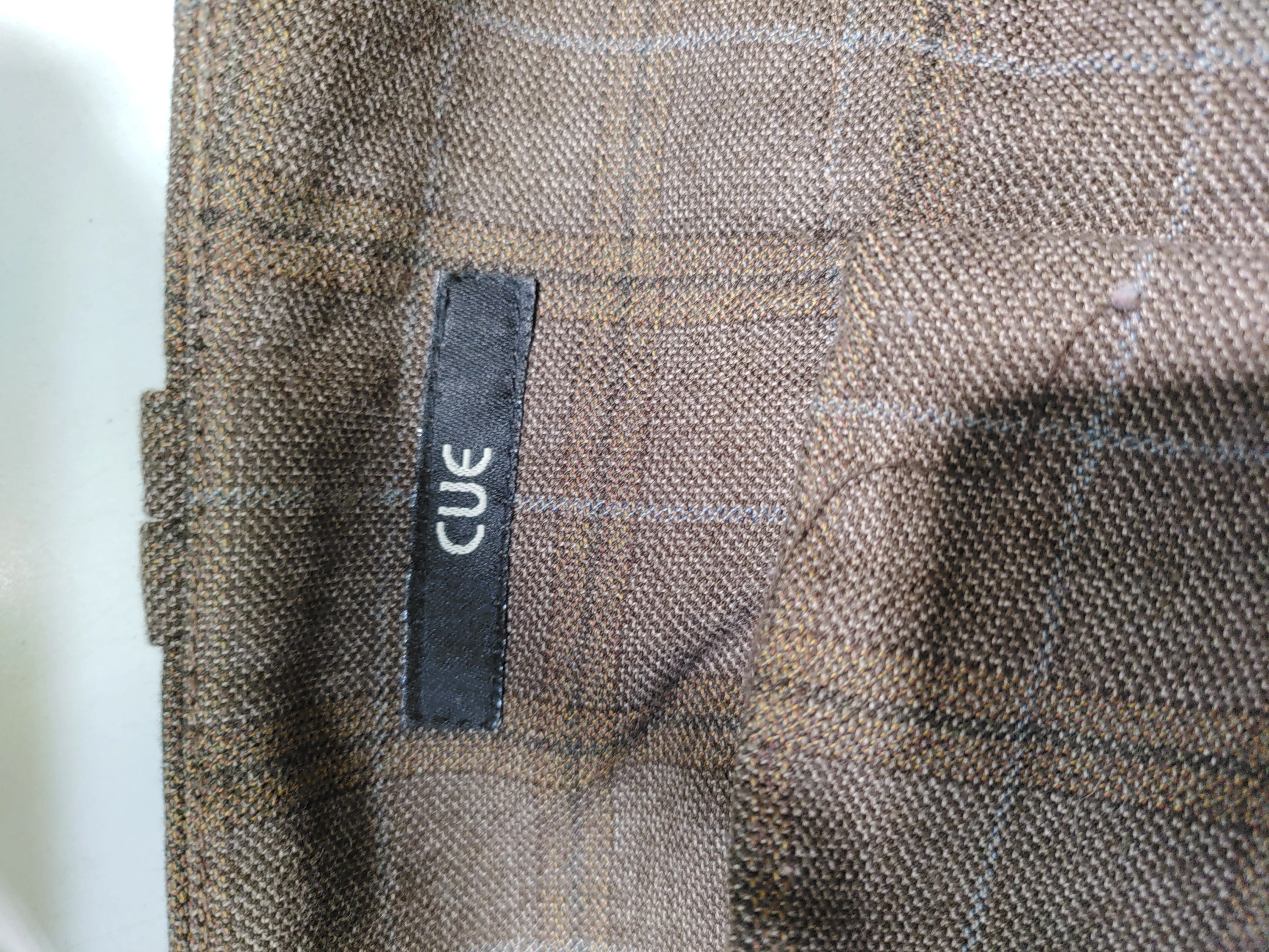Cue Women's Trousers UK 10 Brown Checkered 100% Wool Wide-Leg Chino - Image 6