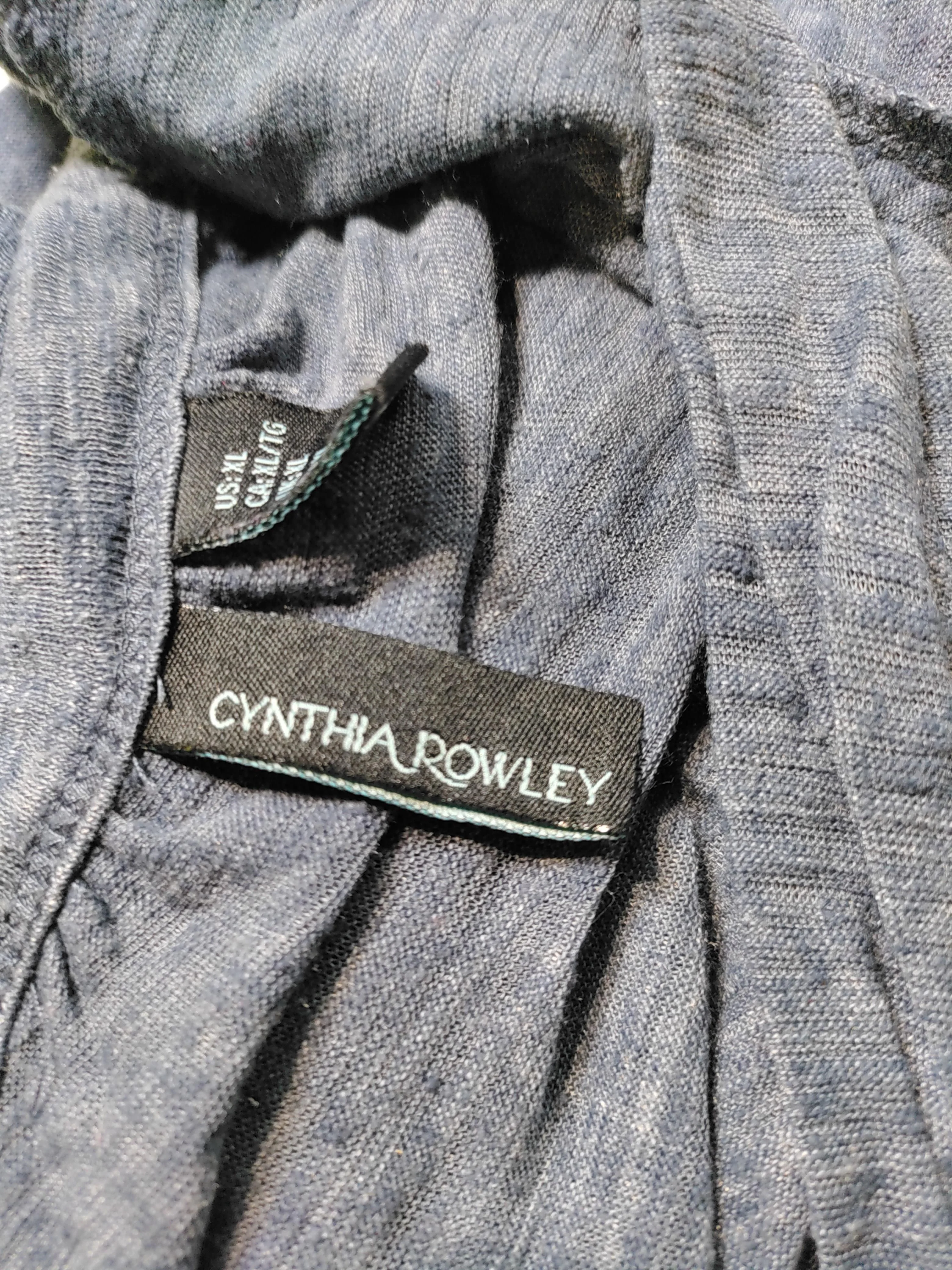 Cynthia Rowley Women's Top XL Blue Polyester with Cotton Basic - Image 6