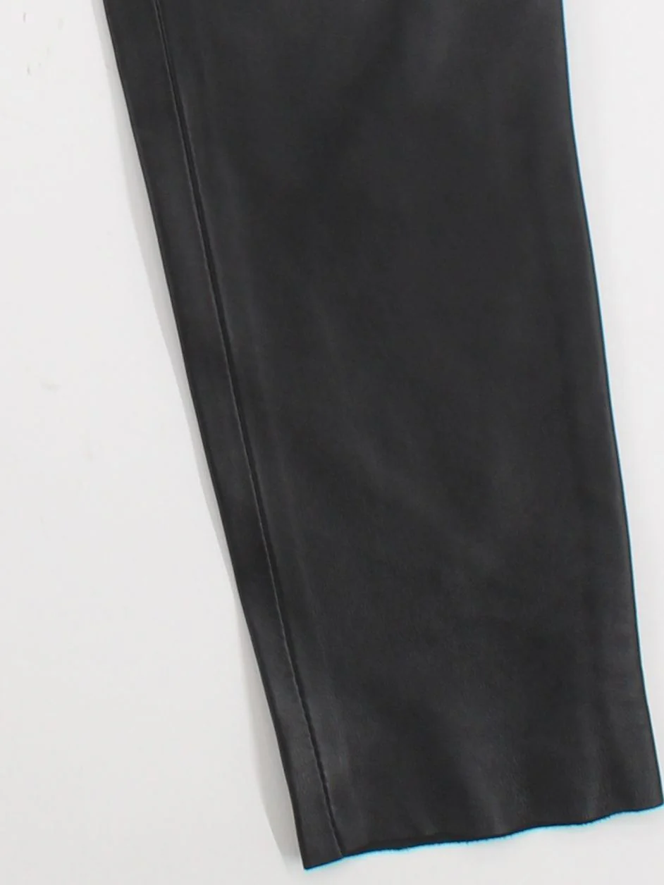 Dallas Women's Trousers W 28 in Black Leather with Polyester Straight Chino - Image 4