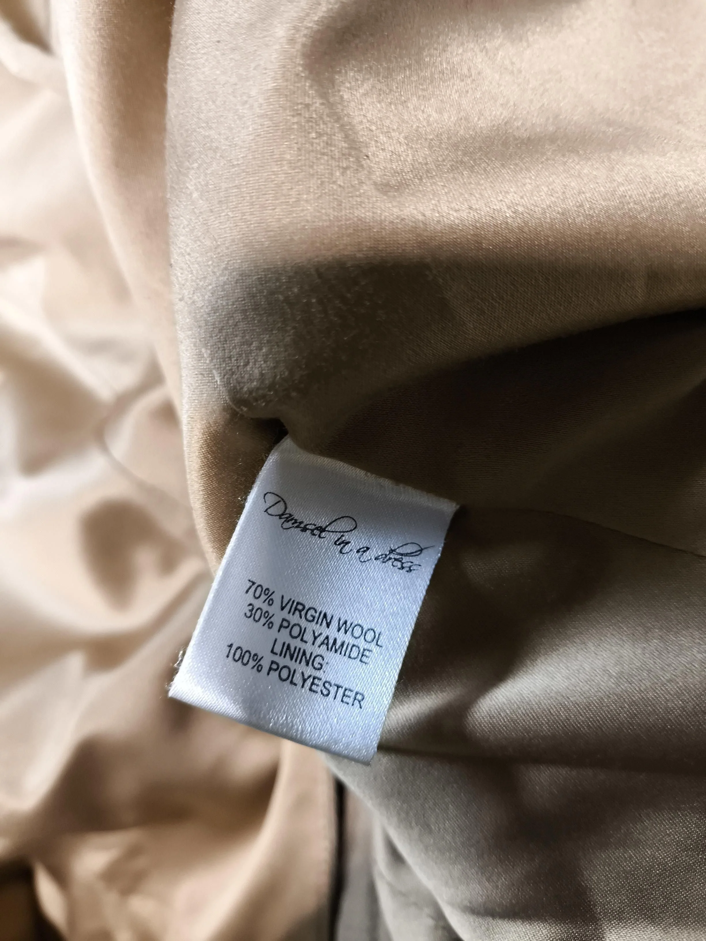 Damsel In A Dress Women's Coat UK 18 Tan Wool with Polyamide Overcoat - Image 7