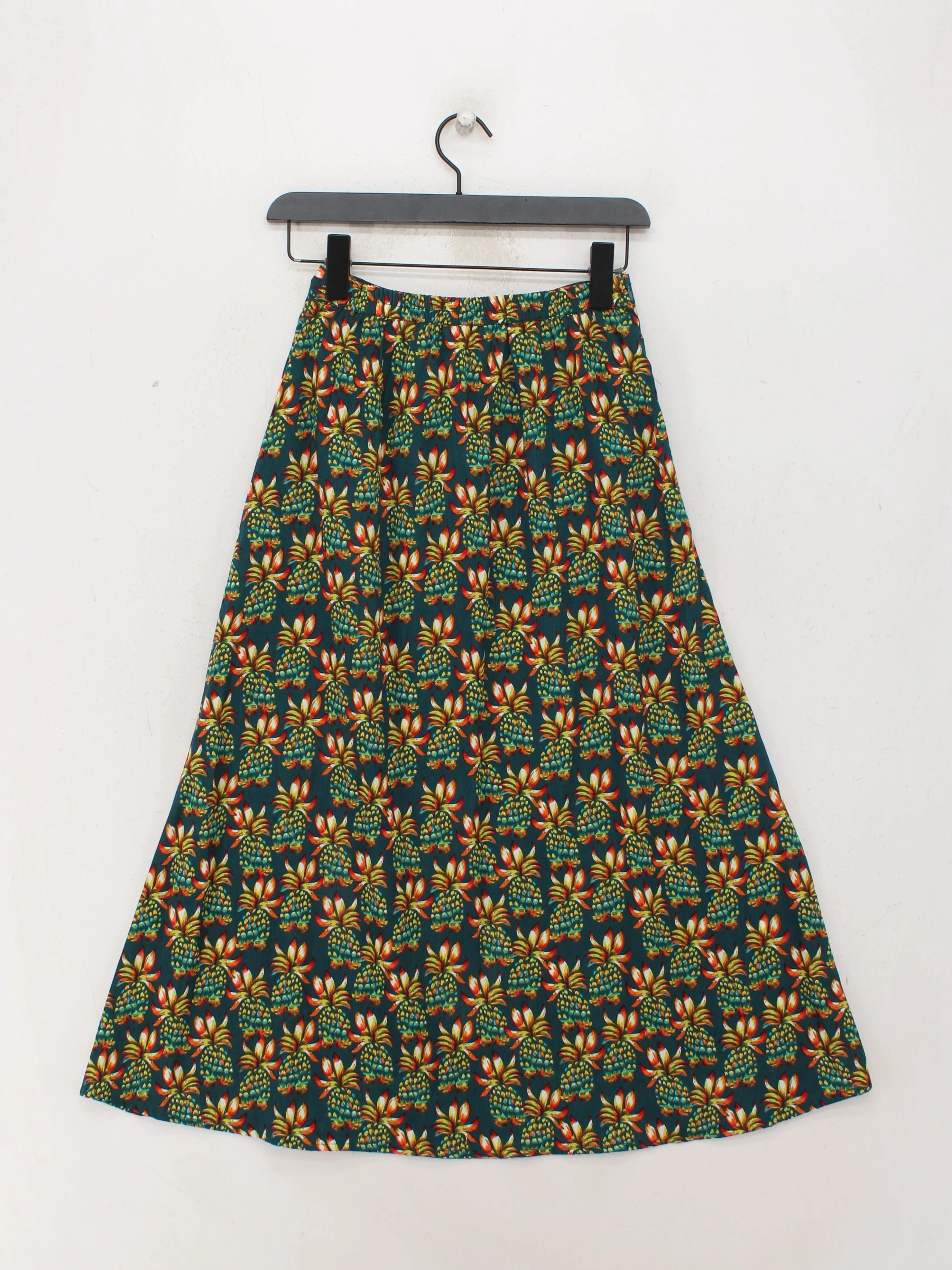 Dancing Leopard Women's Midi Skirt UK 6 Green Floral 100% Polyester Midi A-Line - Image 2