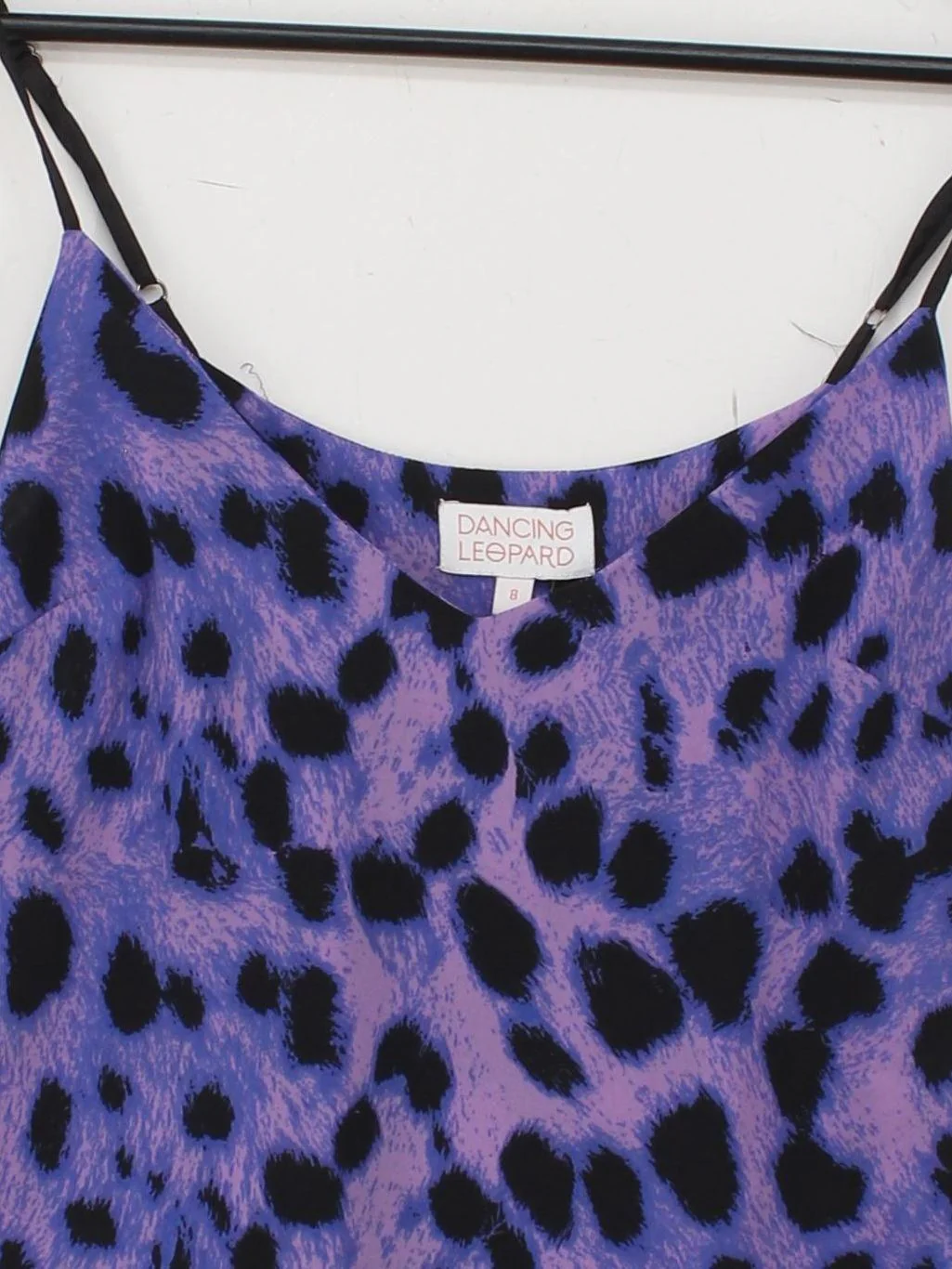 Dancing Leopard Women's T-Shirt UK 8 Purple 100% Polyester Camisole - Image 3