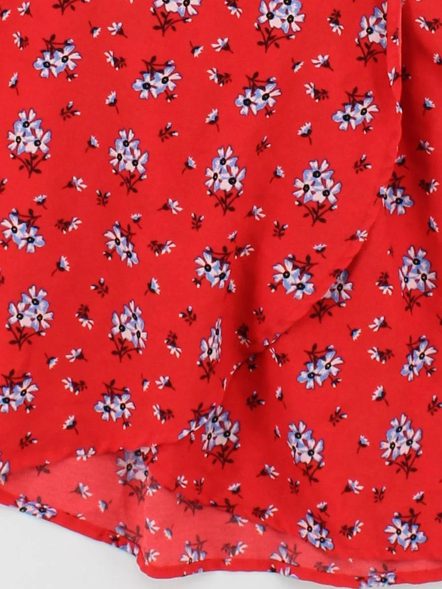 Dancing Leopard Wrap Mini Dress UK14 in Red - Image 4