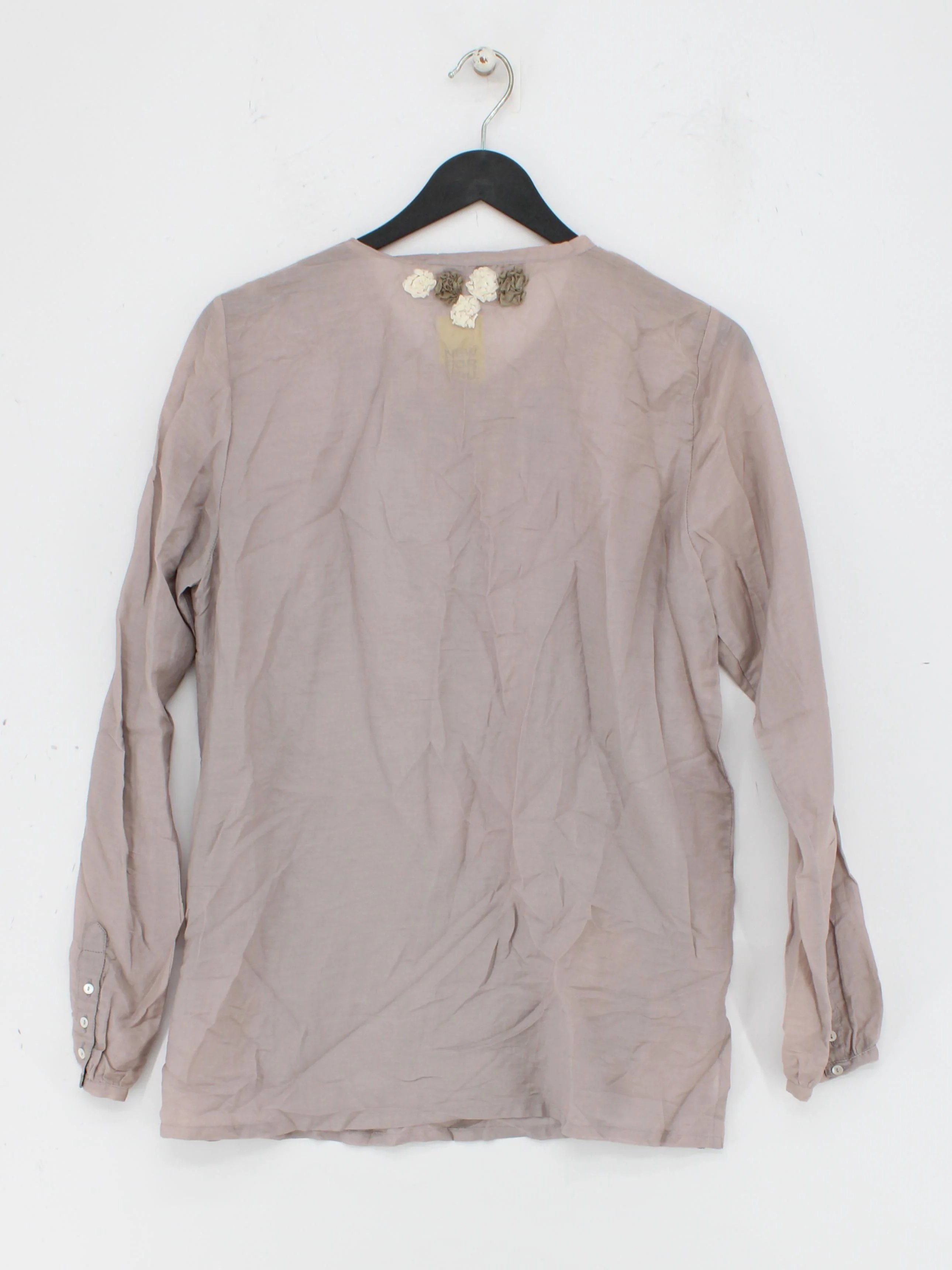 DAY Birger Et Mikkelsen Women's Blouse UK 10 Tan Cotton with Silk Basic - Image 2