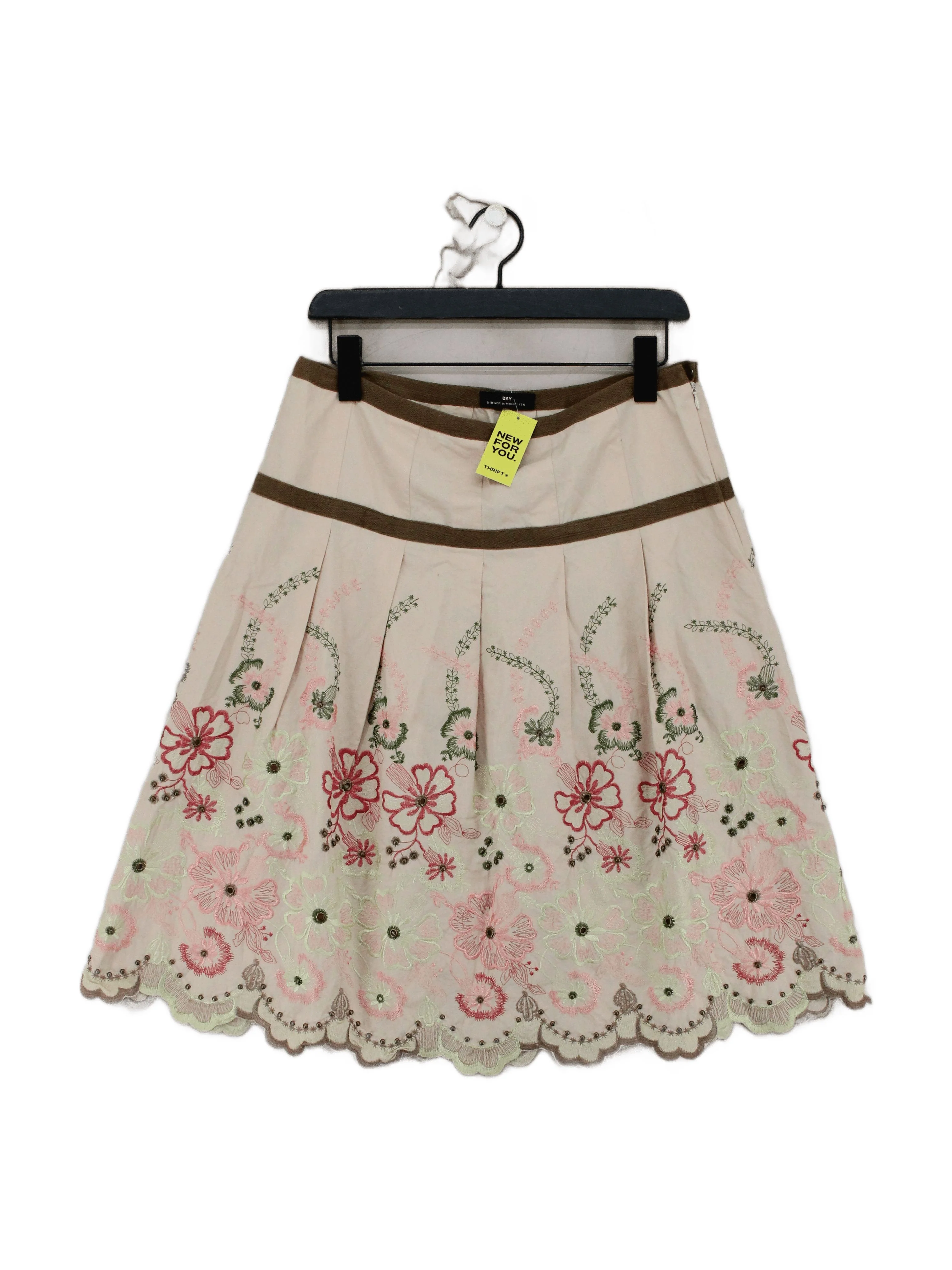 DAY Birger Et Mikkelsen Women's Midi Skirt UK 12 Cream 100% Cotton A-Line