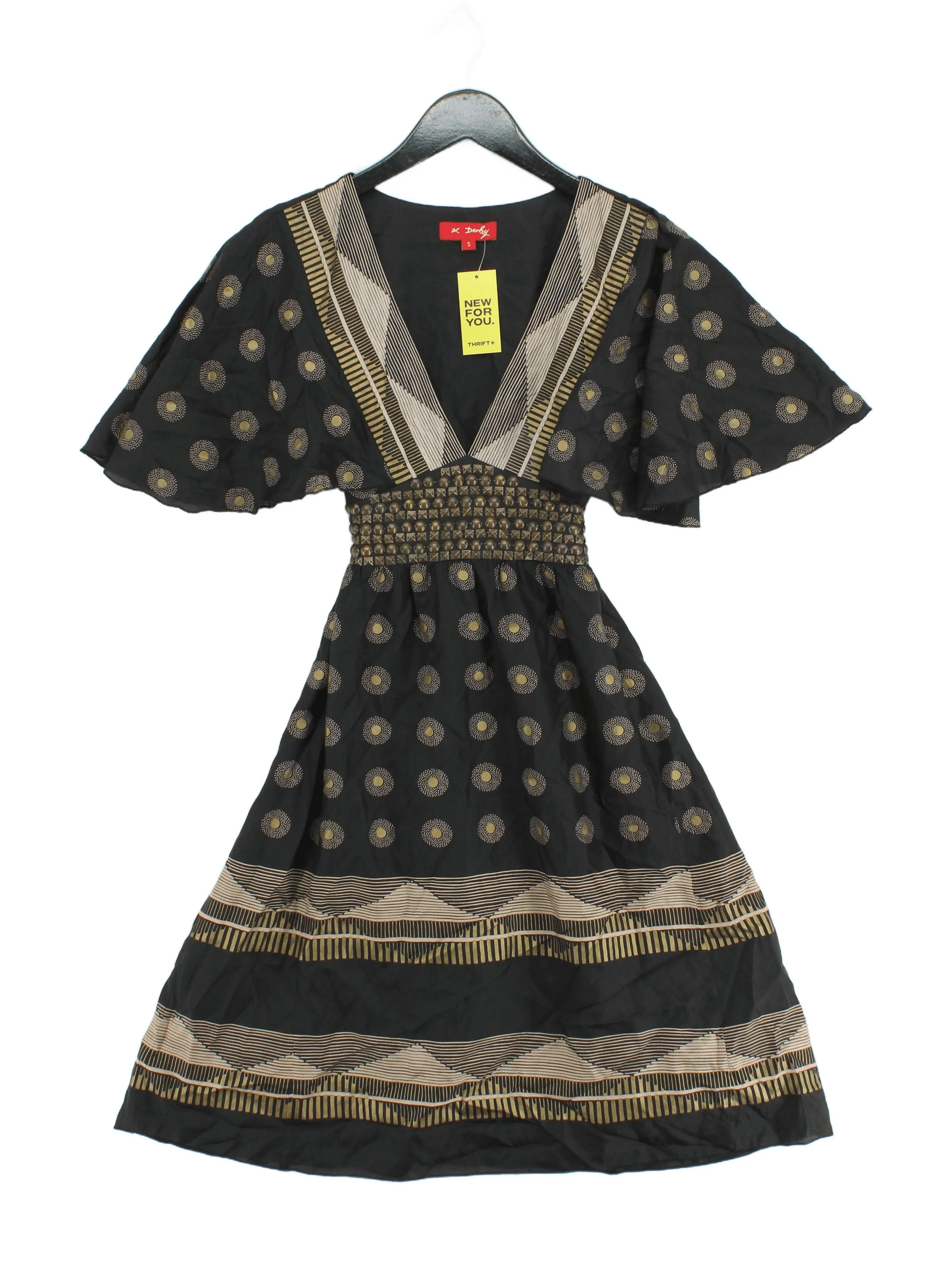 Derhy Skater Mini Dress S in Black