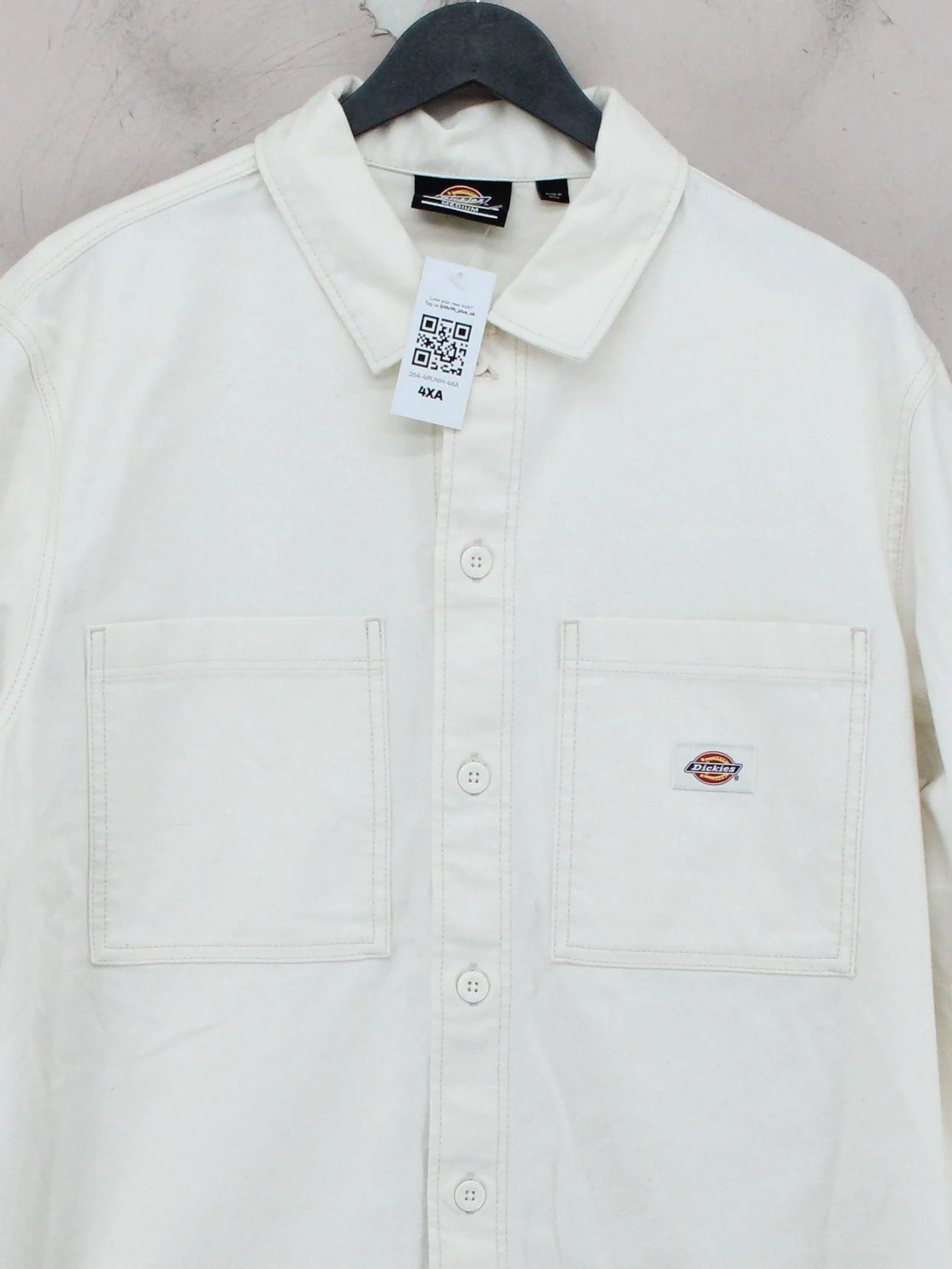 Dickies Men's Shirt M Cream 100% Cotton Basic - Image 3