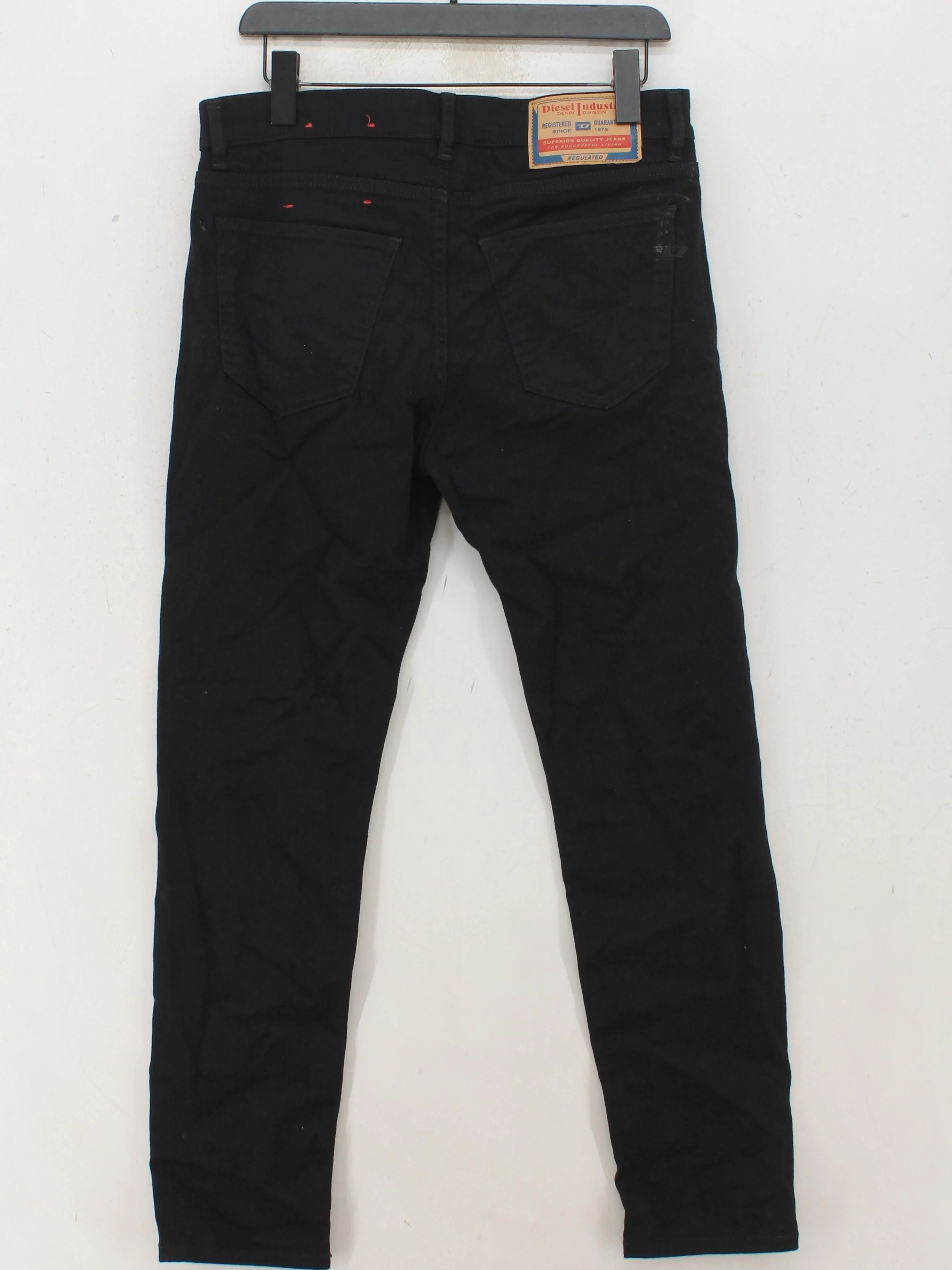 Diesel Men's Jeans W 31 in Black Cotton with Elastane Straight - Image 2