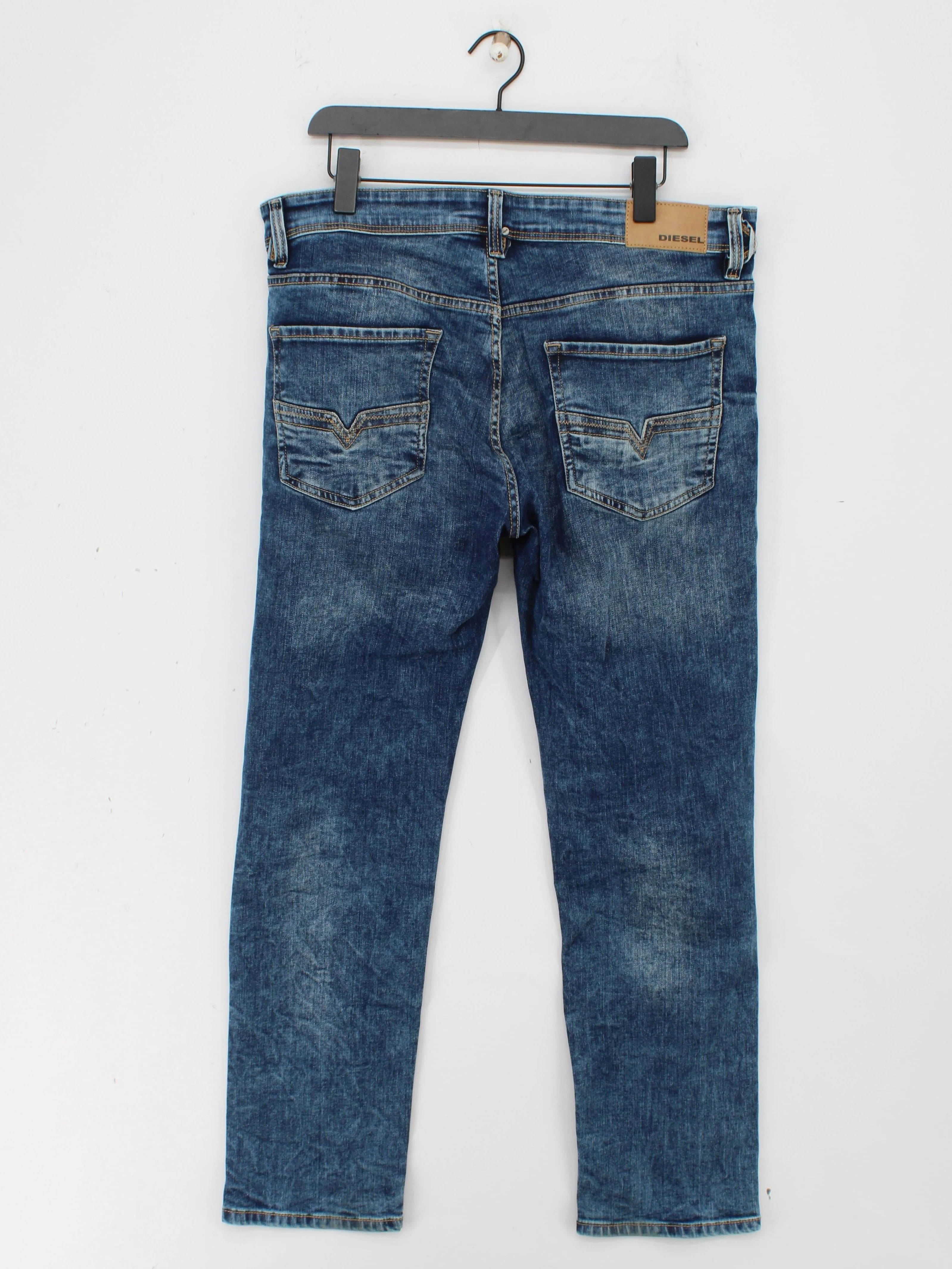 Diesel Men's Jeans W 36 in; L 30 in Blue Cotton with Elastane Skinny - Image 2