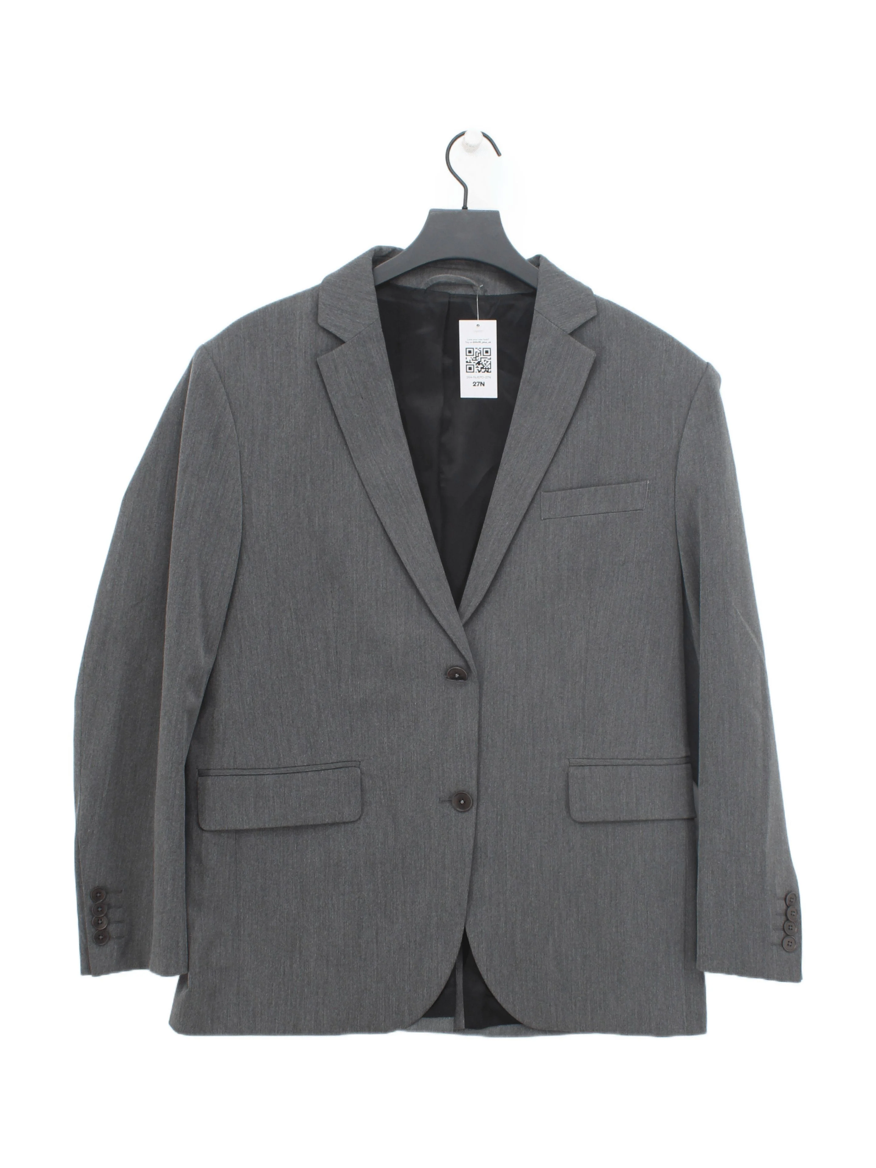 DJERF AVENUE Men's Blazer S Grey Polyester with Viscose, Elastane Overcoat