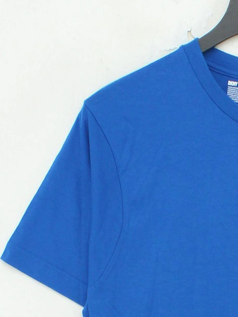 DKNY Men's T-Shirt L Blue Graphic 100% Cotton Basic - Image 4