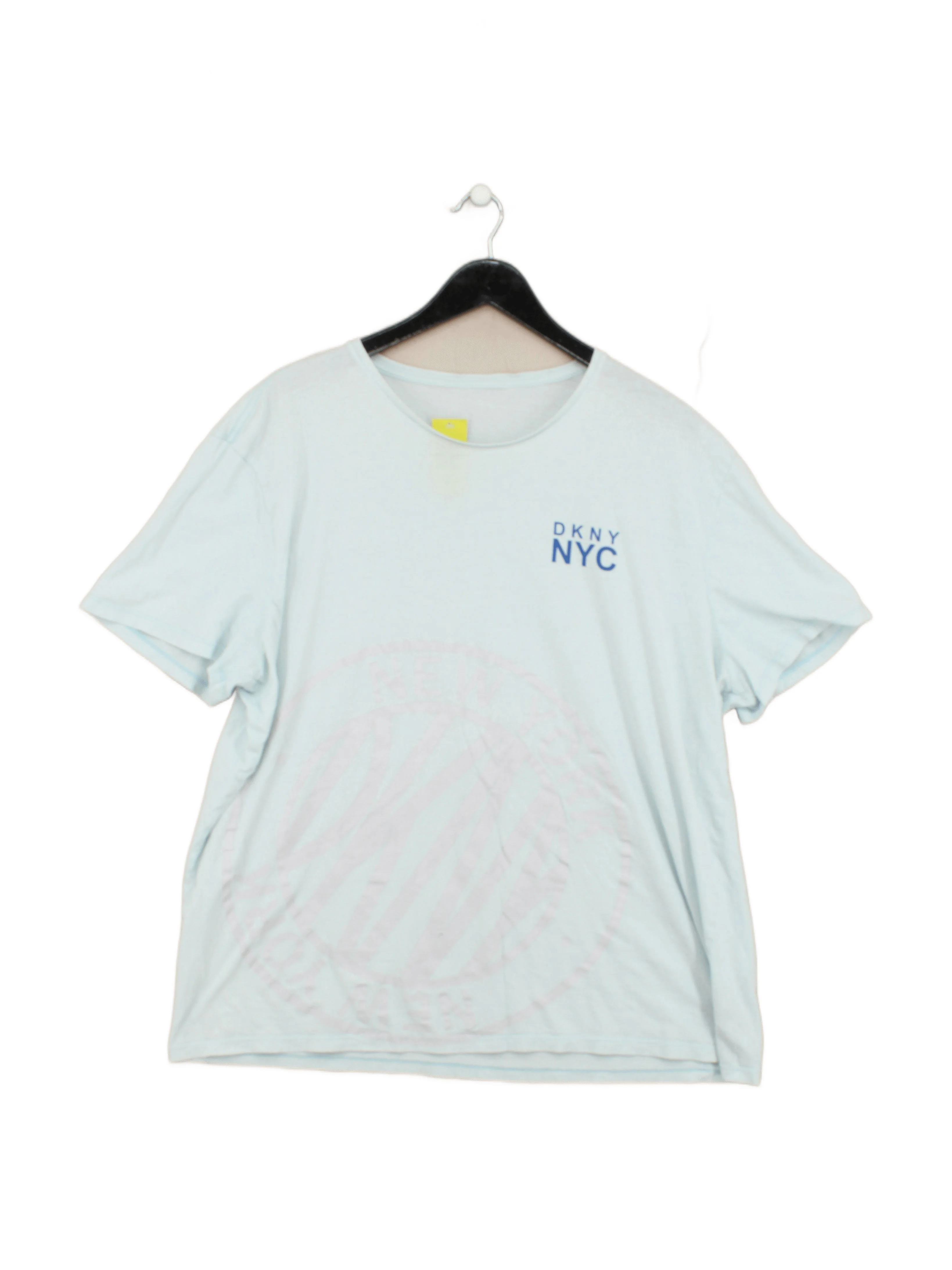 DKNY Men's T-Shirt XL Blue Graphic 100% Cotton Basic