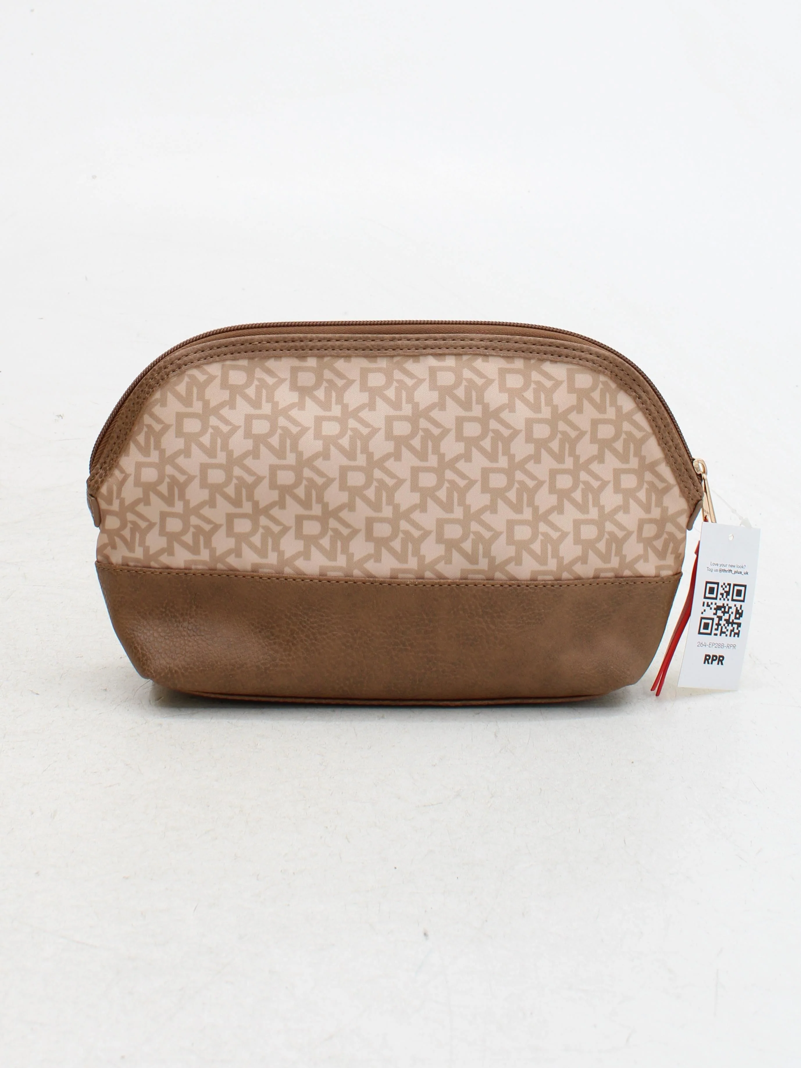 DKNY Women's Bag Cream Graphic 100% Faux Leather Clutch - Image 2