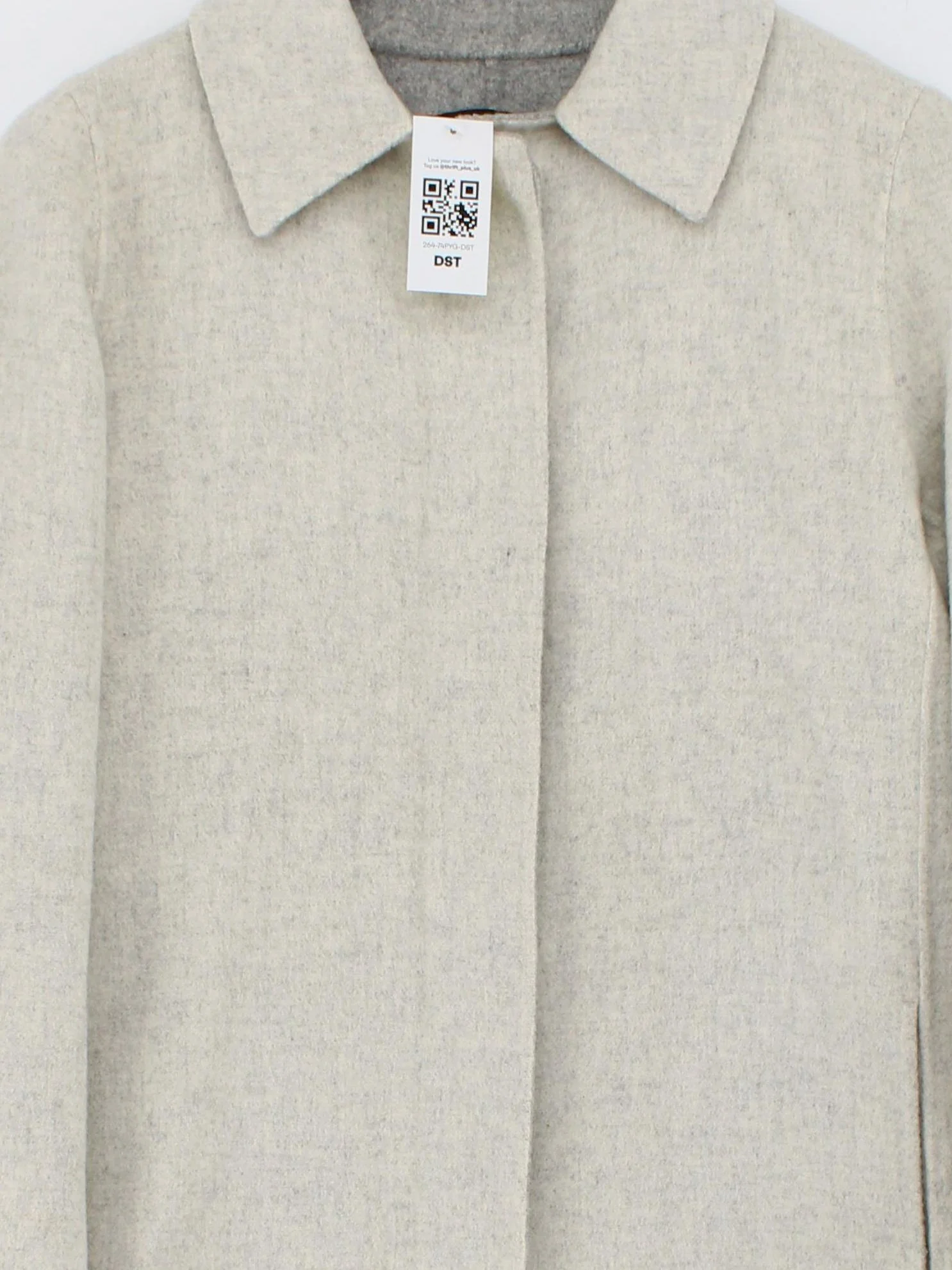 DKNY Women's Coat M Cream Wool with Angora, Nylon Overcoat - Image 3