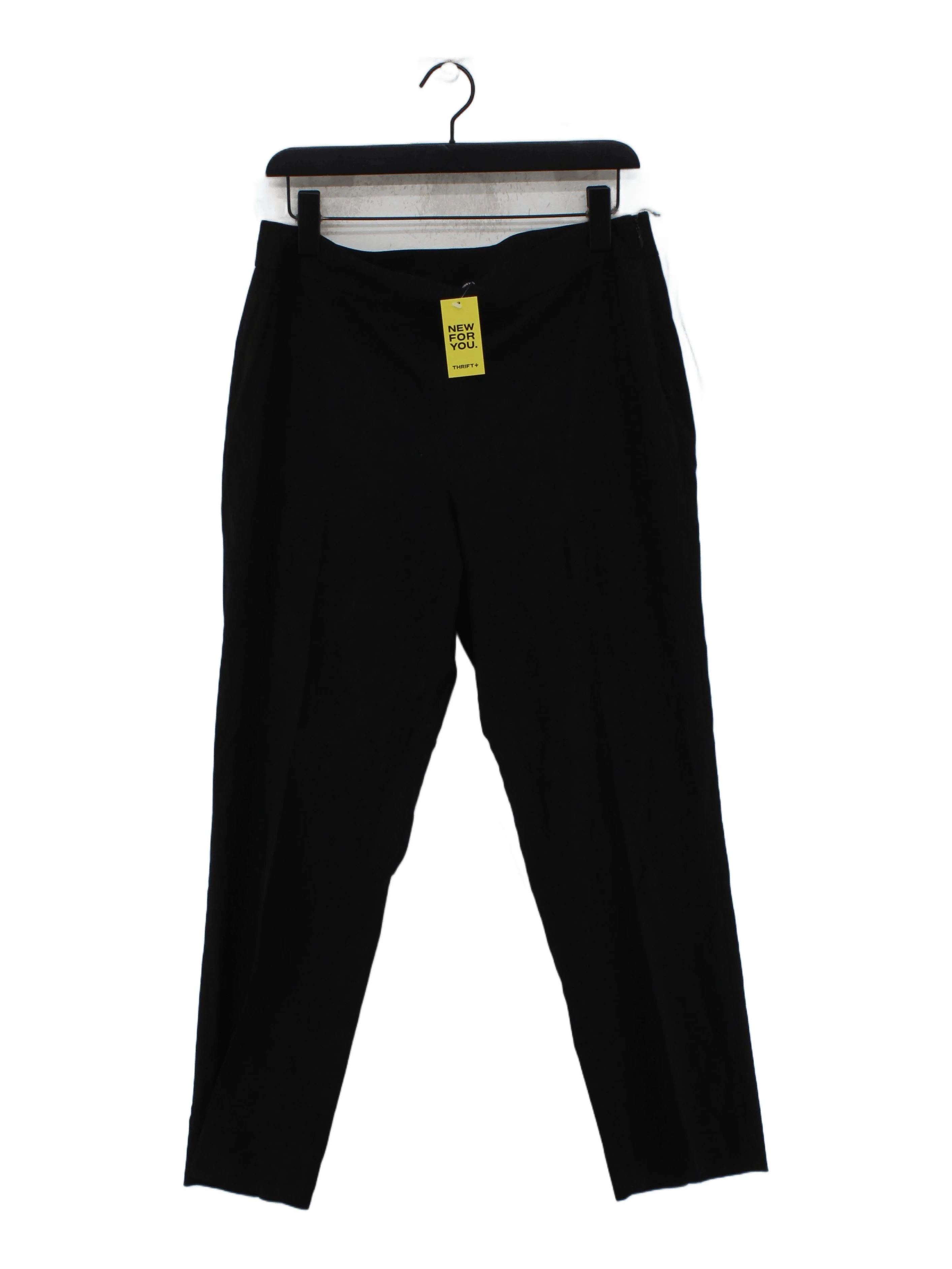 DKNY Women's Trousers UK 14 Black Wool with Elastane Straight Chino